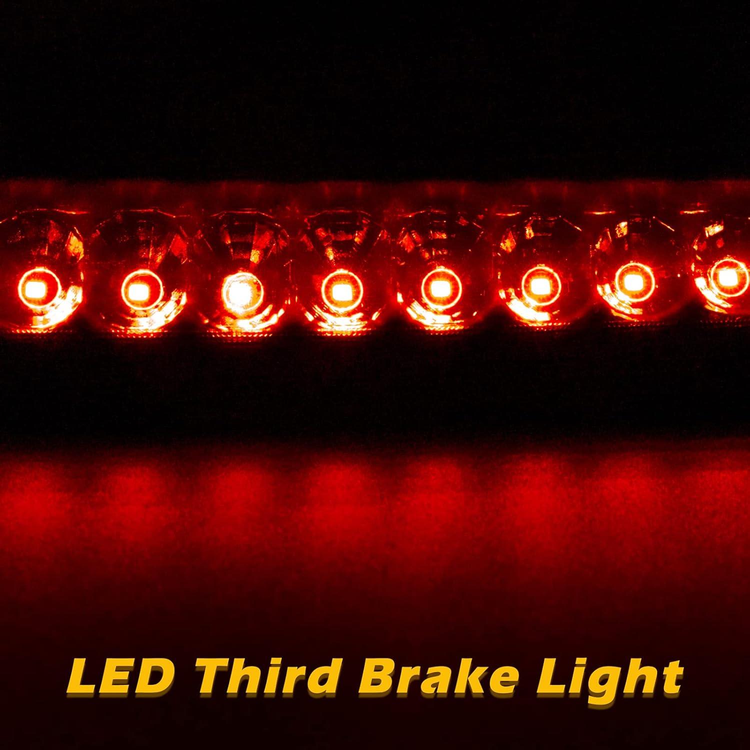 image3rd Brake Light Third High Mount LED Stop Light Trunk Mount Brake Light Assembly Rear Center Tail Light 53 LED Bulbs for Cadillac DTS 20062011 Smoked Lens Red LightSmoked