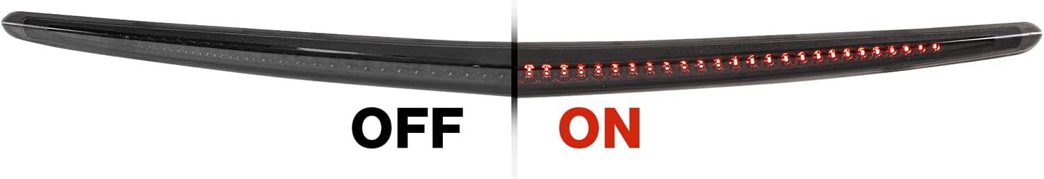 image3rd Brake Light Third High Mount LED Stop Light Trunk Mount Brake Light Assembly Rear Center Tail Light 53 LED Bulbs for Cadillac DTS 20062011 Smoked Lens Red LightSmoked