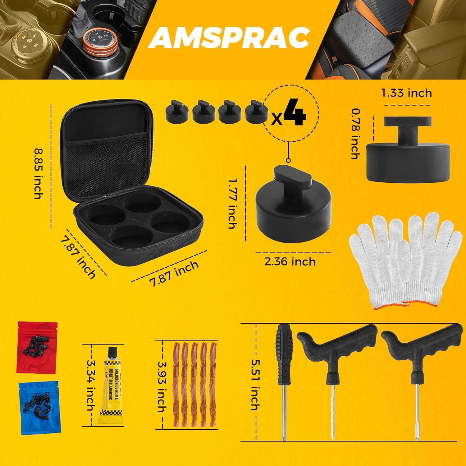 imageCar Jack Stand PadsJack Lift Jack Rubber Padsfit for Chevrolet Corvette C5 C6 C7 GS ZJacking Point Protector PadsTire Emergency Puncture Repair Kit with Gloves ampamp Tire Repair Tool 4PCS