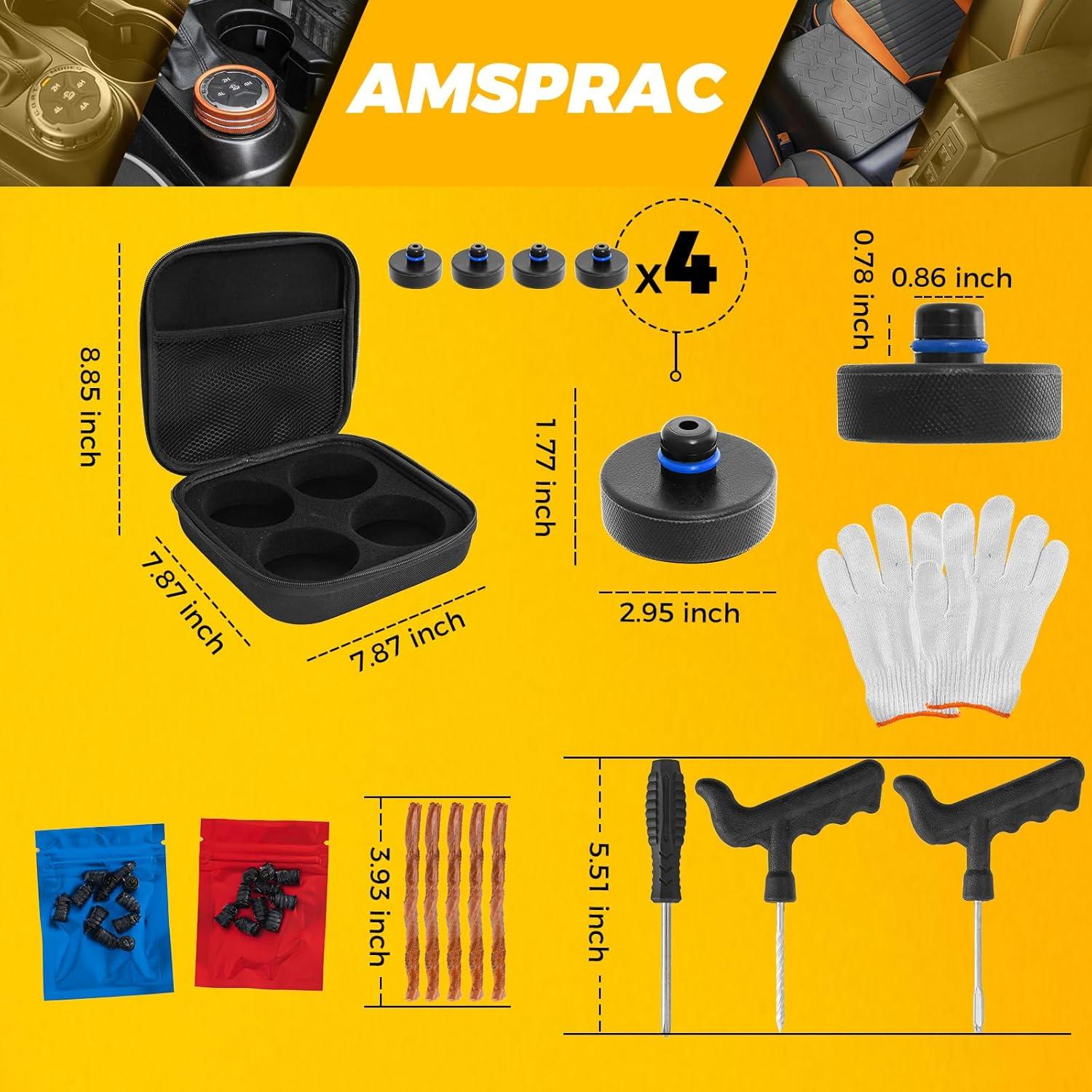 imageCar Lift Jack Stand Rubber PadsJack Lift Padfit for Tesla Model 3YSX 20162023Jacking Point Protector PadsCar Jack Rubber Pads Support Point PadsTire Repair Kit with Gloves Blue Circle