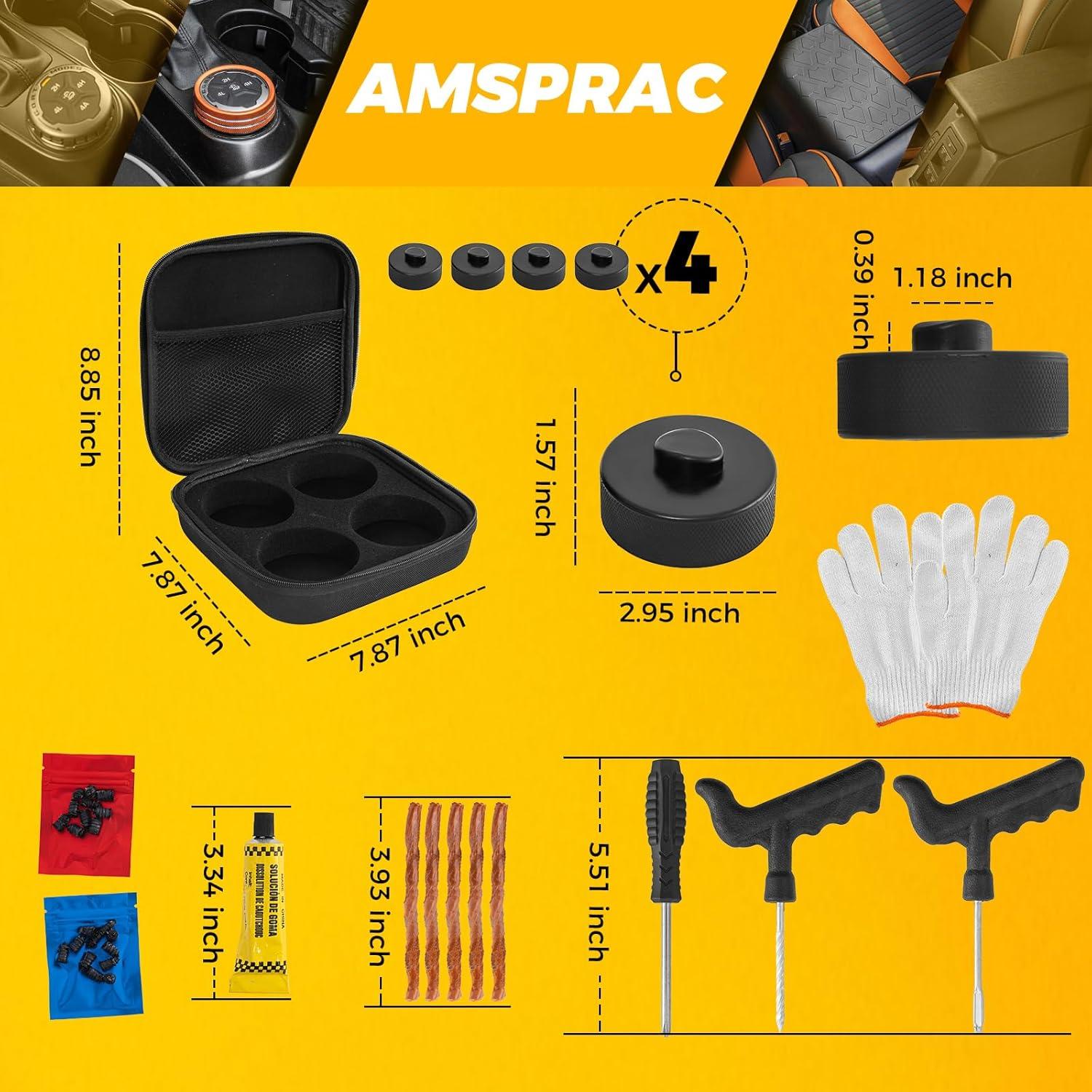 imageCar Lift Jack Stand Rubber PadsJack Lift Padfor Porsche 911 964 993 996 997 Cayman 718 BoxsterJacking Point Protector Pads wTire Repair Tools4PCS