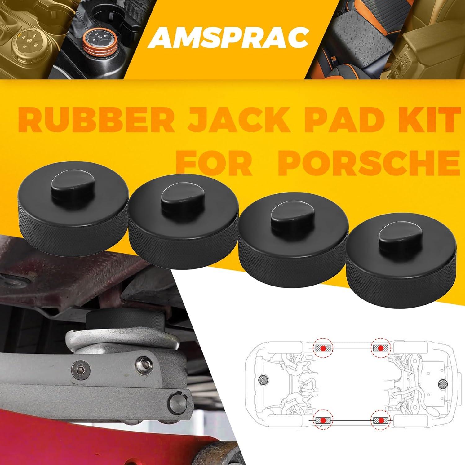 imageCar Lift Jack Stand Rubber PadsJack Lift Padfor Porsche 911 964 993 996 997 Cayman 718 BoxsterJacking Point Protector PadsCar Lift Jack Pads with Repair Tool ampamp Gloves4PCS Black