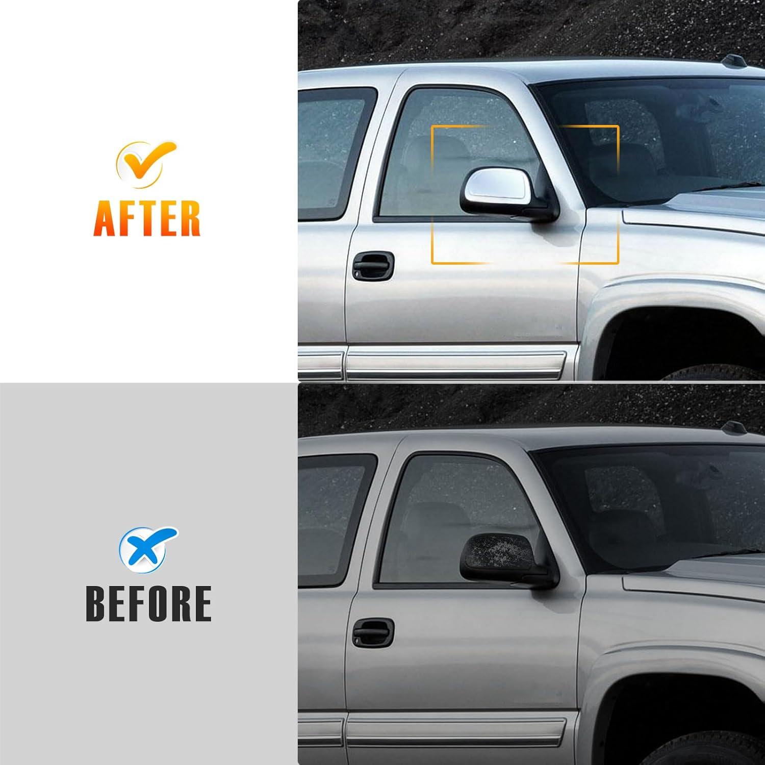 imageChromed Door Side Mirror Half CapsRearview Mirror Cover fit for Chevy Silverado GMC Sierra 1500 2500 3500 19992006wAdhesive Overlay Style2PCS