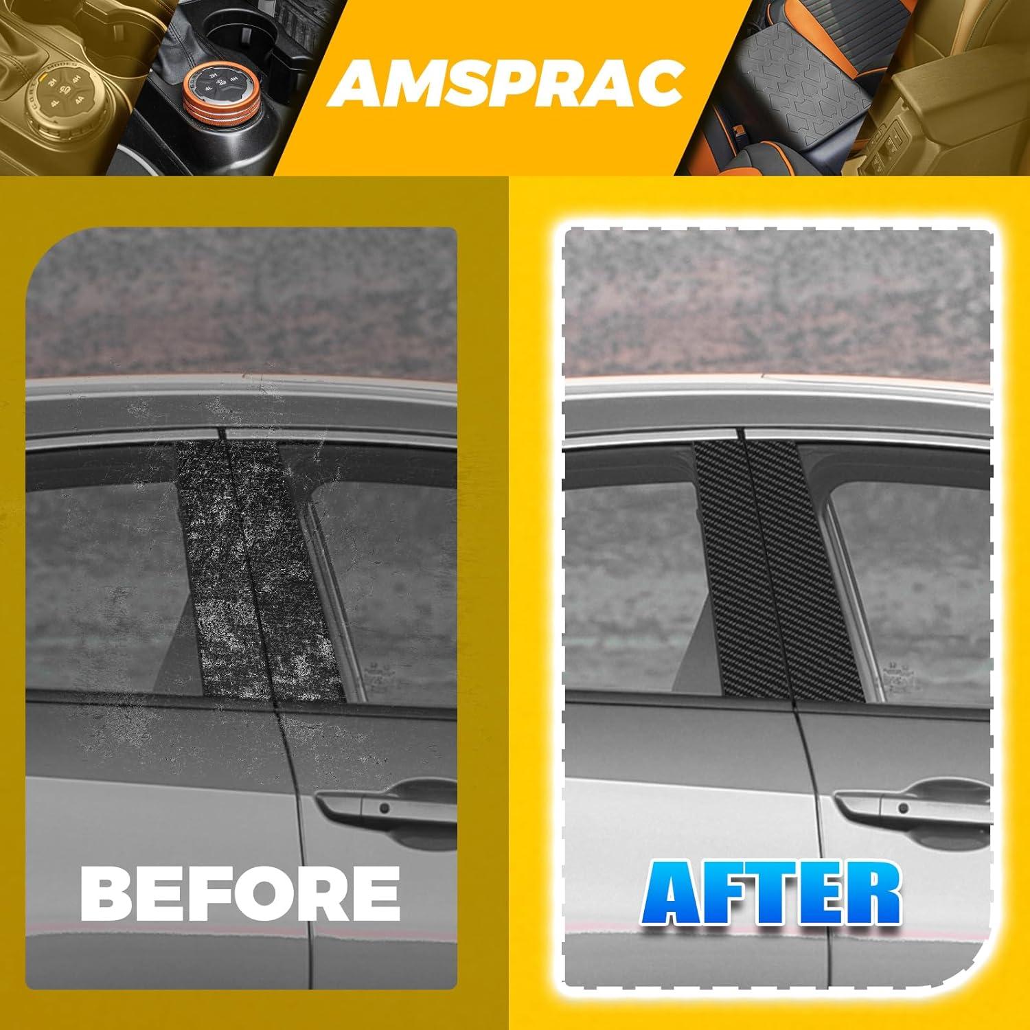 imageDoor Pillar Covers fit for Chevrolet Malibu 20162021Glossy Black AntiScratch Trim6PCS Window Outer Pillar PanelGlossy BlackCarbon Fiber LookFor 10th Civic 1621