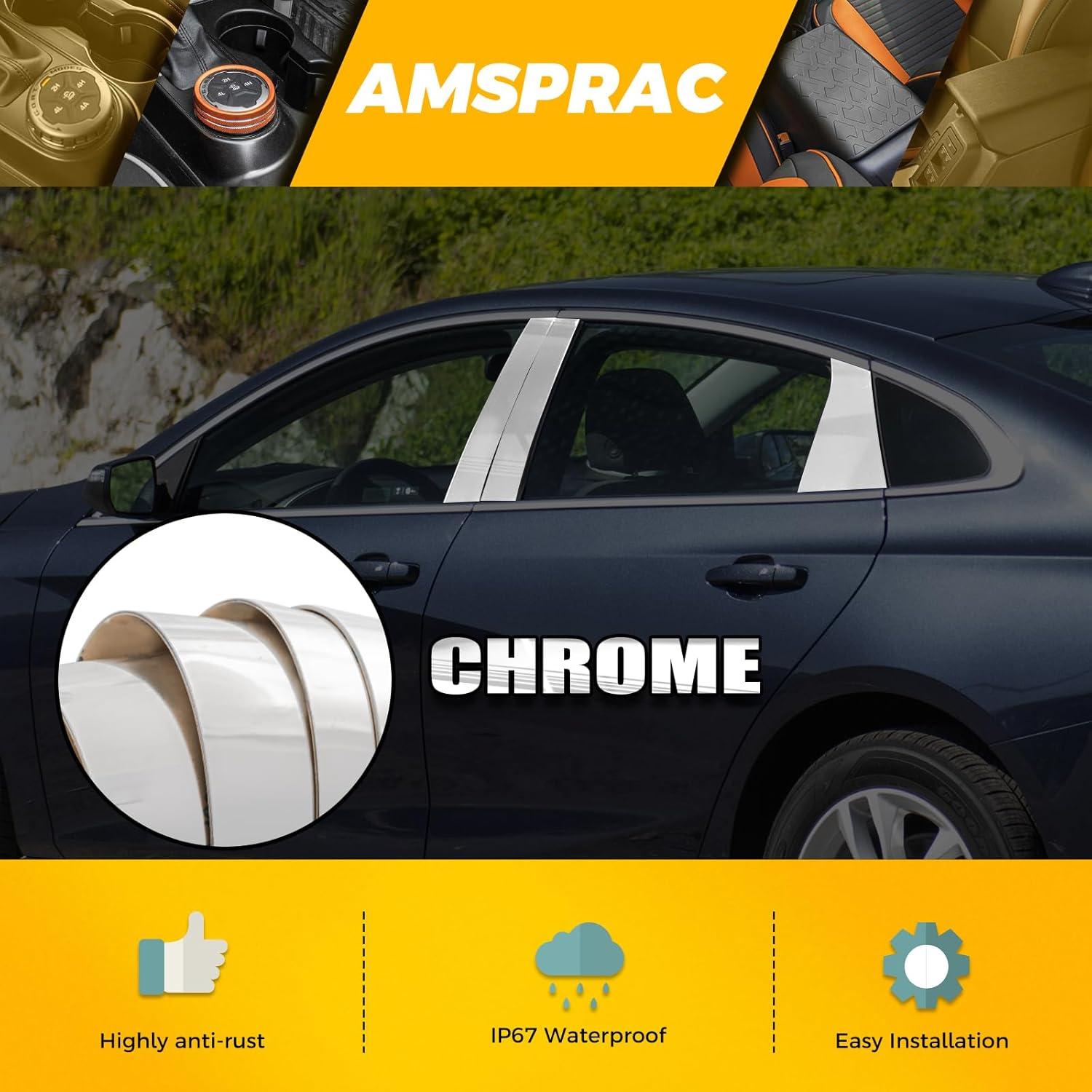 imageDoor Pillar Covers fit for Chevrolet Malibu 20162021Glossy Black AntiScratch Trim6PCS Window Outer Pillar PanelGlossy BlackChromedFor Chevrolet Malibu 1621