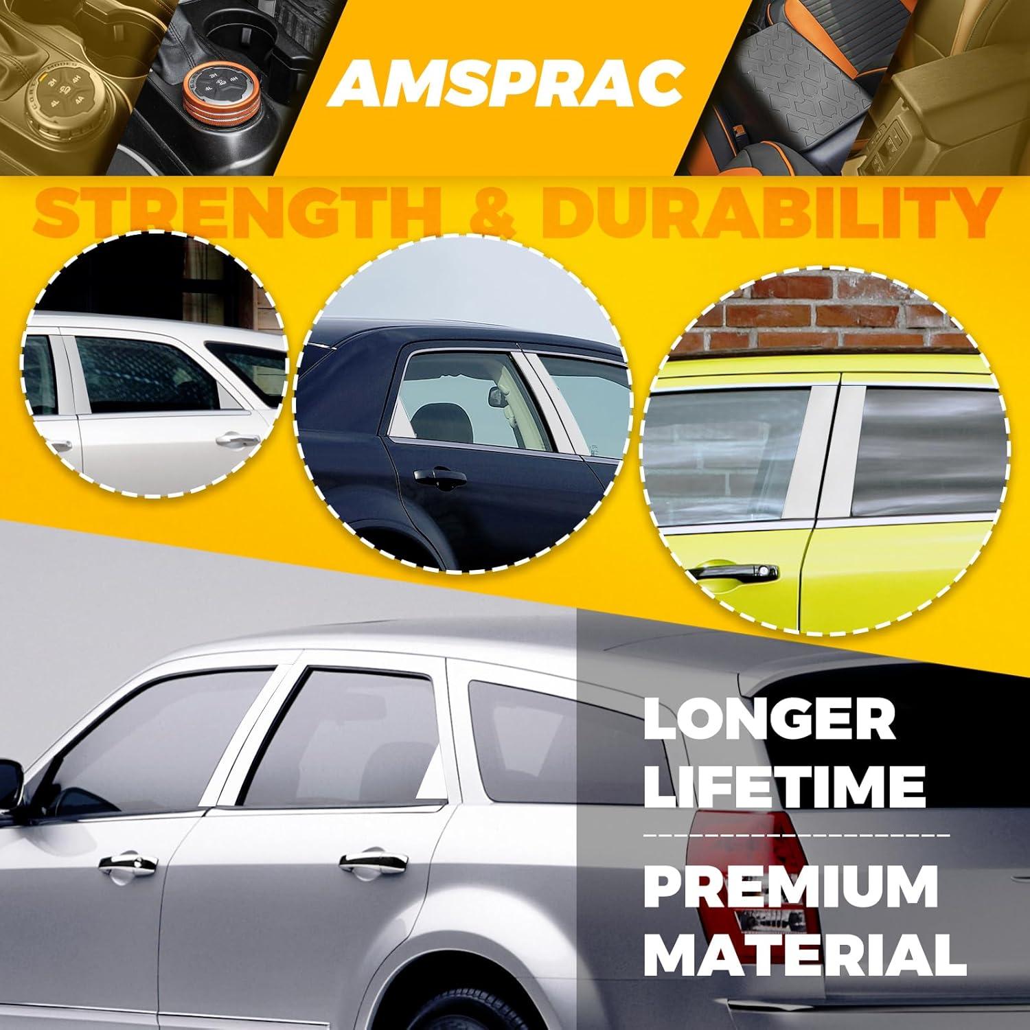 imageDoor Pillar Covers fit for Chevrolet Malibu 20162021Glossy Black AntiScratch Trim6PCS Window Outer Pillar PanelGlossy BlackChromedFor Chrysler 300300C 0510