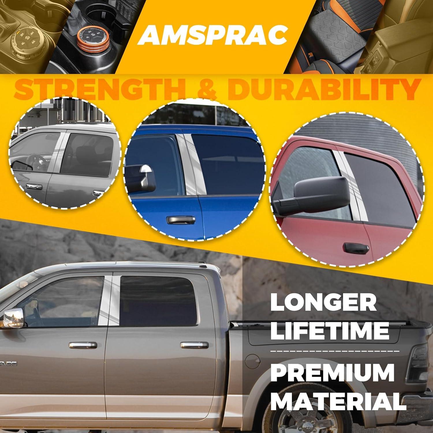 imageDoor Pillar Covers fit for Chevrolet Malibu 20162021Glossy Black AntiScratch Trim6PCS Window Outer Pillar PanelGlossy BlackChromedFor Dodge Ram 0918