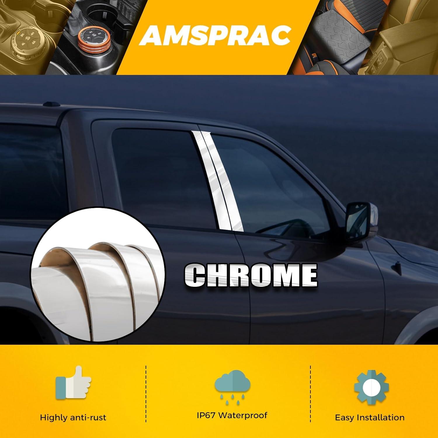 imageDoor Pillar Covers fit for Chevrolet Malibu 20162021Glossy Black AntiScratch Trim6PCS Window Outer Pillar PanelGlossy BlackChromedFor Dodge Ram 0918