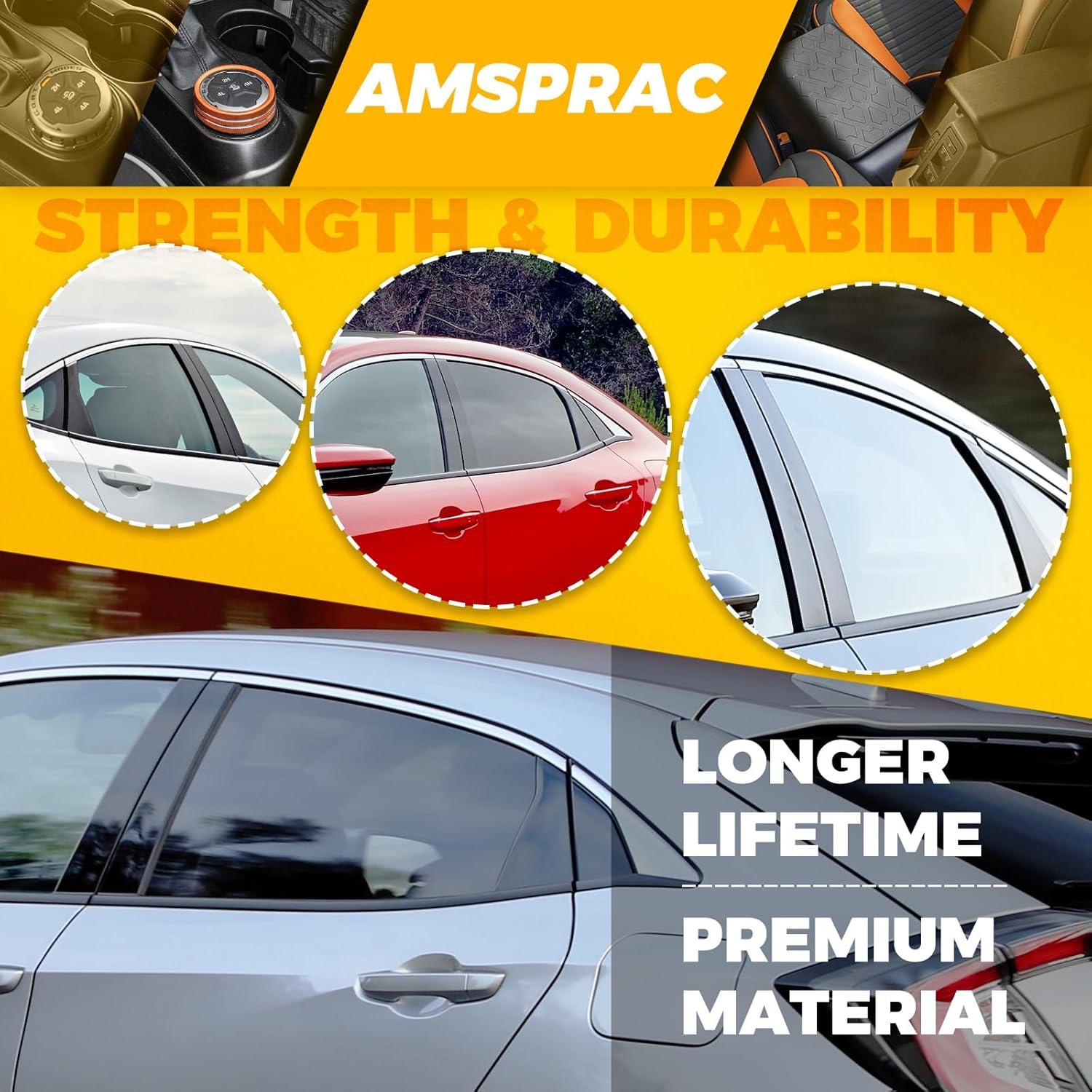 imageDoor Pillar Covers fit for Chevrolet Malibu 20162021Glossy Black AntiScratch Trim6PCS Window Outer Pillar PanelGlossy BlackGlossy BlackFor 10th Civic 1621