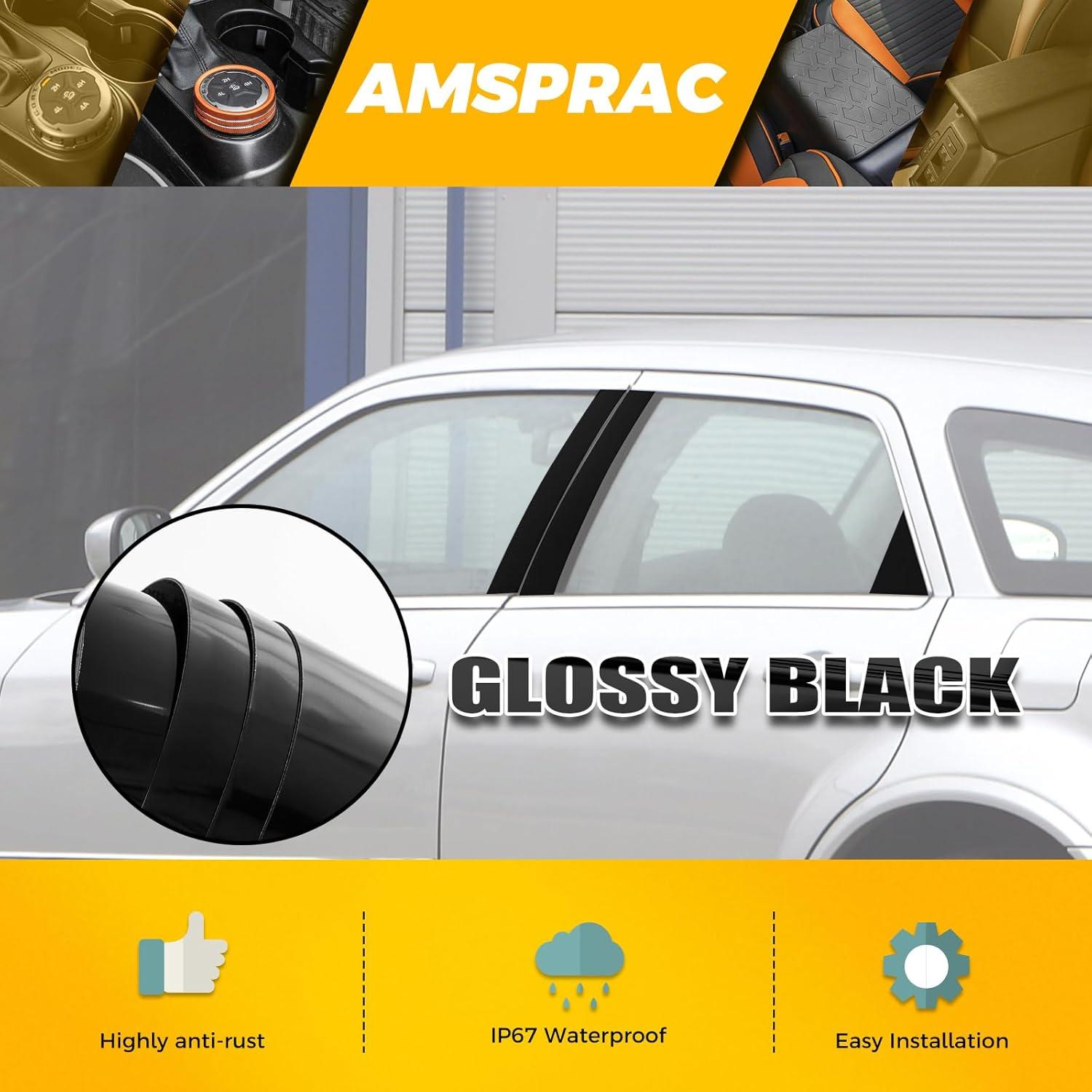 imageDoor Pillar Covers fit for Chevrolet Malibu 20162021Glossy Black AntiScratch Trim6PCS Window Outer Pillar PanelGlossy BlackGlossy BlackFor Chrysler 300300C 0510