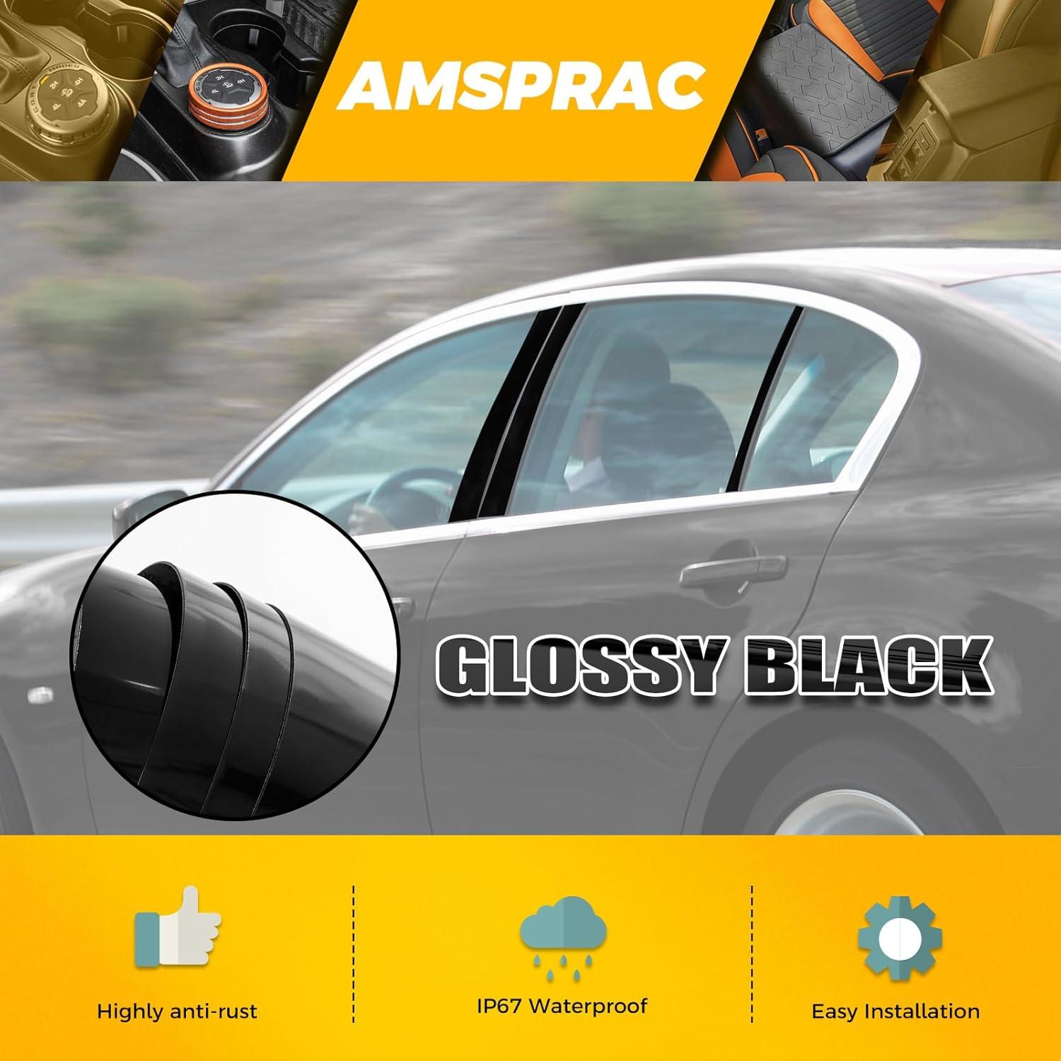 imageDoor Pillar Covers fit for Chevrolet Malibu 20162021Glossy Black AntiScratch Trim6PCS Window Outer Pillar PanelGlossy BlackGlossy BlackFor Infiniti G35 G37 0213