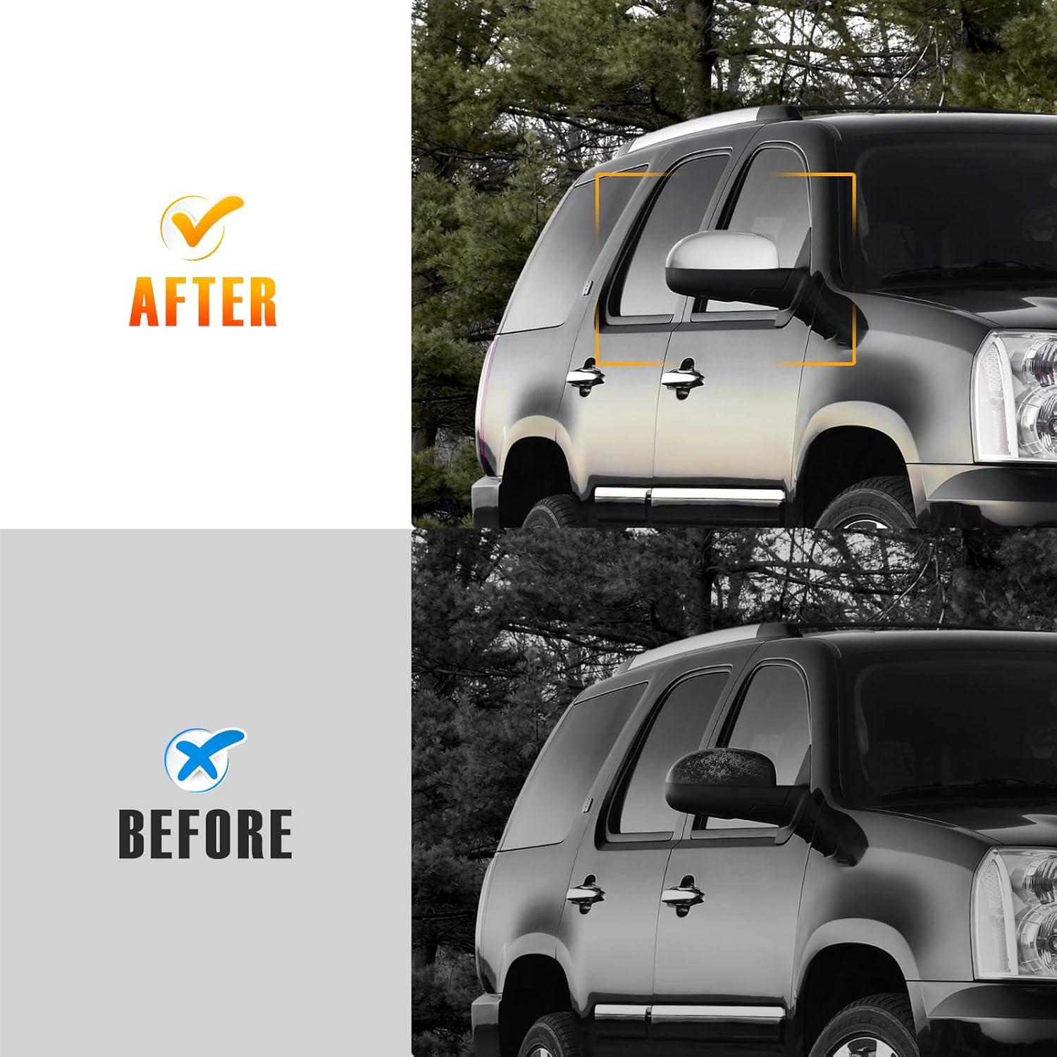 imageDoor Side Mirror CapsRearview Mirror CoversTop Half Mirror Caps fit for GMC Sierra Chevy Silverado Avalanche Tahoe Suburban Yukon Cadillac Escalade 2007201325788156 25788157Chromed