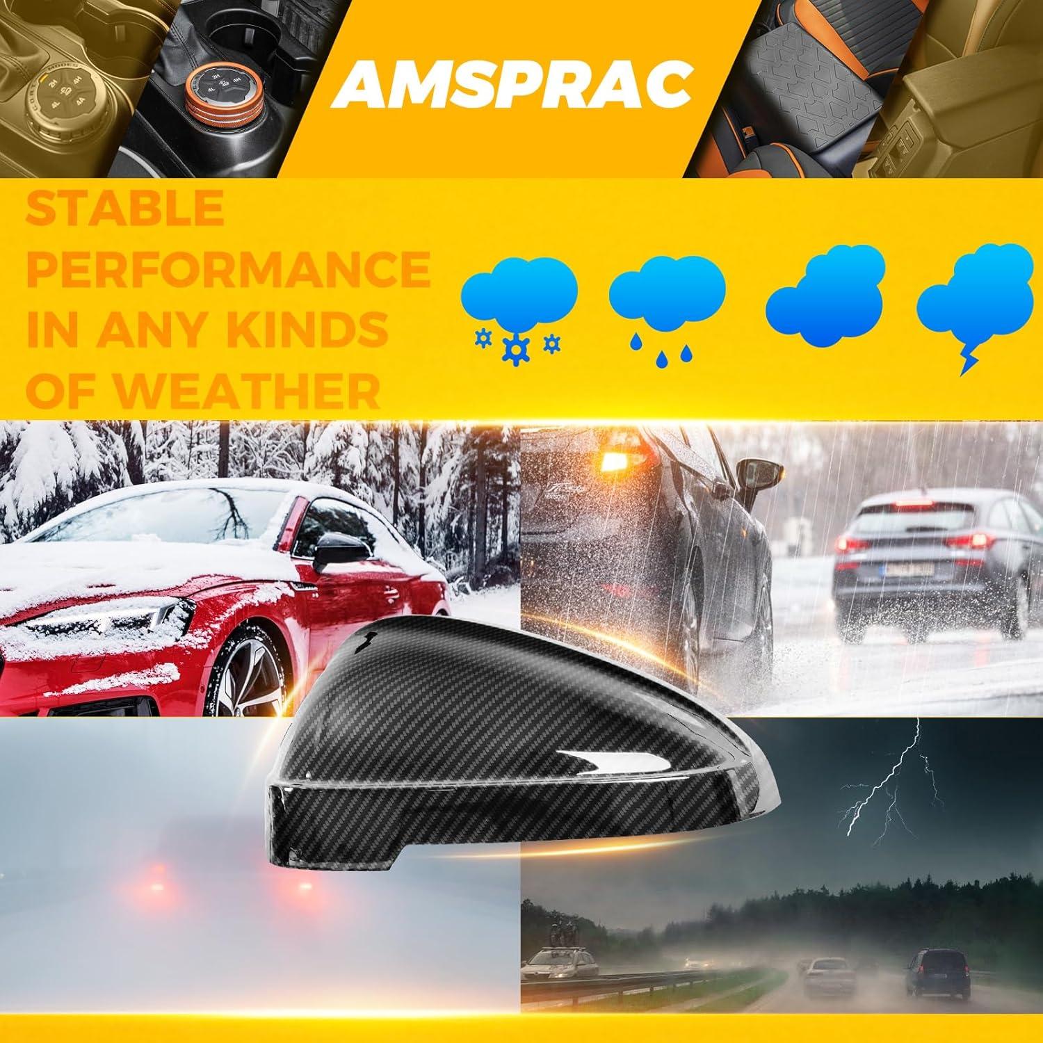 imageDoor Side Rearview Mirror Covers Caps with Lane AssistExterior Back Sight CoversSide Mirror Caps compatible with for 20172019 Audi B9 A4 S4 A5 S5 RS5Glossy Black2PCSCarbon Fiber Look