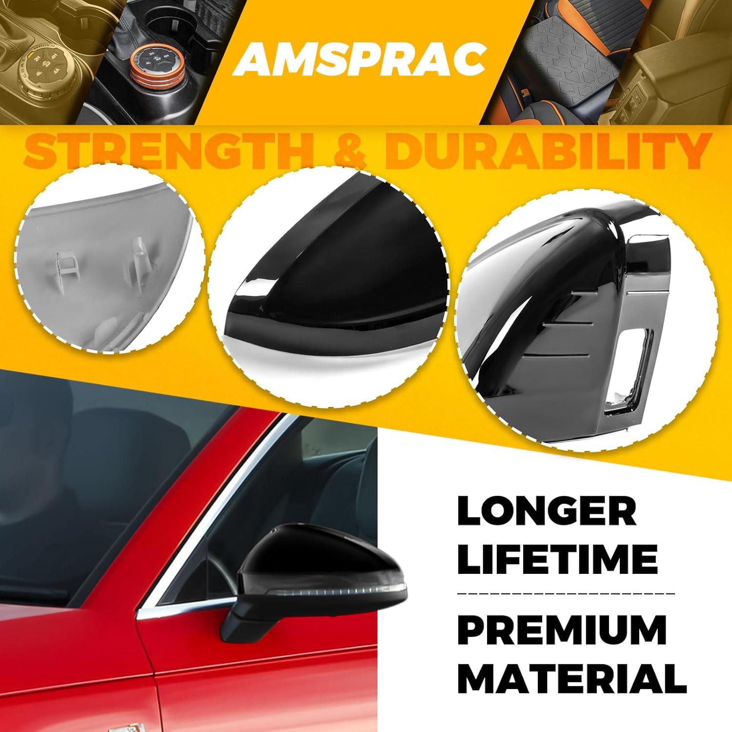 imageDoor Side Rearview Mirror Covers Caps with Lane AssistExterior Back Sight CoversSide Mirror Caps compatible with for 20172019 Audi B9 A4 S4 A5 S5 RS5Glossy Black2PCSGlosy Black