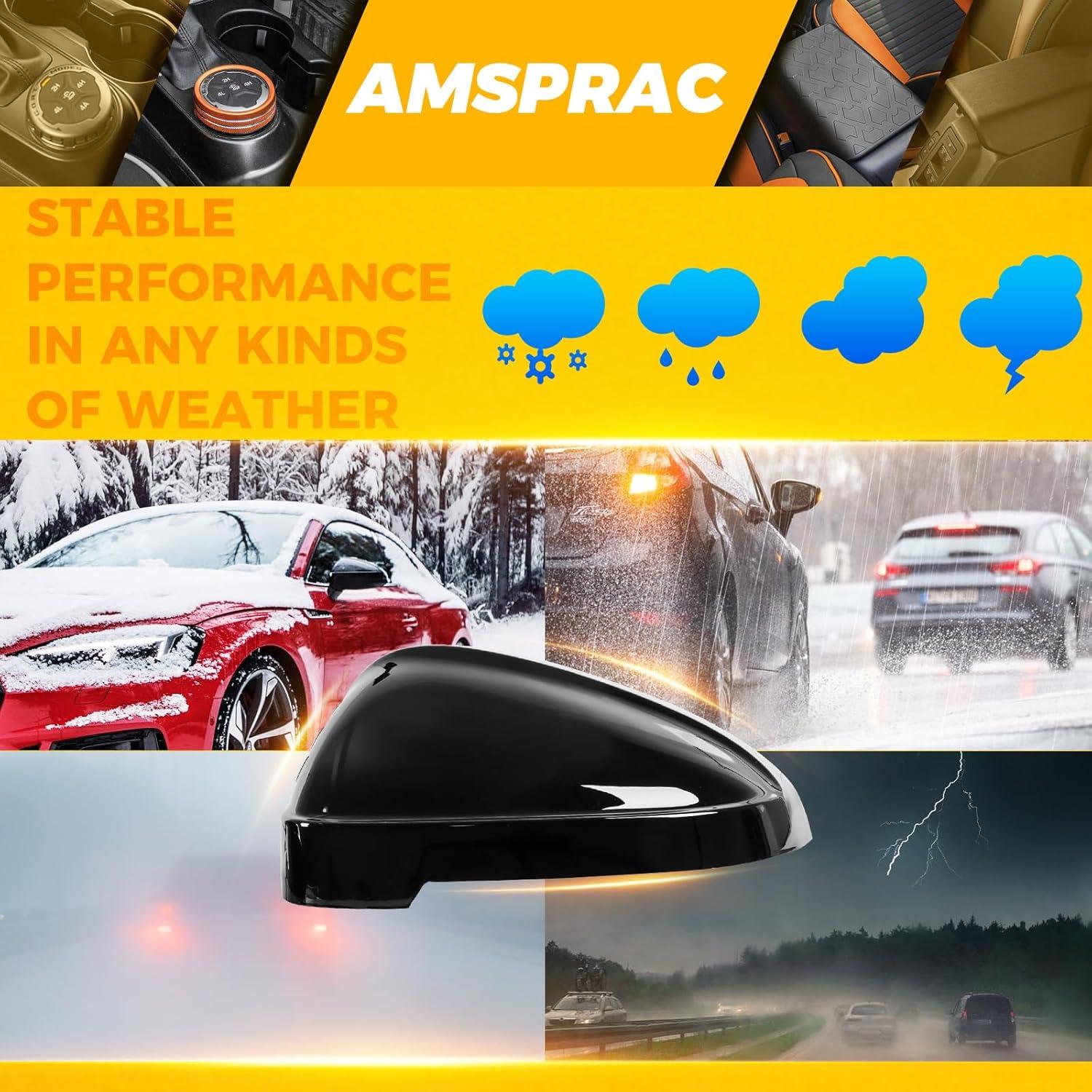 imageDoor Side Rearview Mirror Covers Caps with Lane AssistExterior Back Sight CoversSide Mirror Caps compatible with for 20172019 Audi B9 A4 S4 A5 S5 RS5Glossy Black2PCSGlosy Black