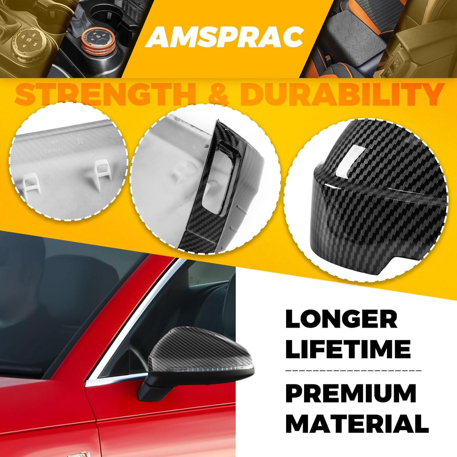 imageDoor Side Rearview Mirror Covers Caps with Lane AssistExterior Back Sight CoversSide Mirror Caps compatible with for 20172019 Audi B9 A4 S4 A5 S5 RS5Glossy Black2PCSCarbon Fiber Look