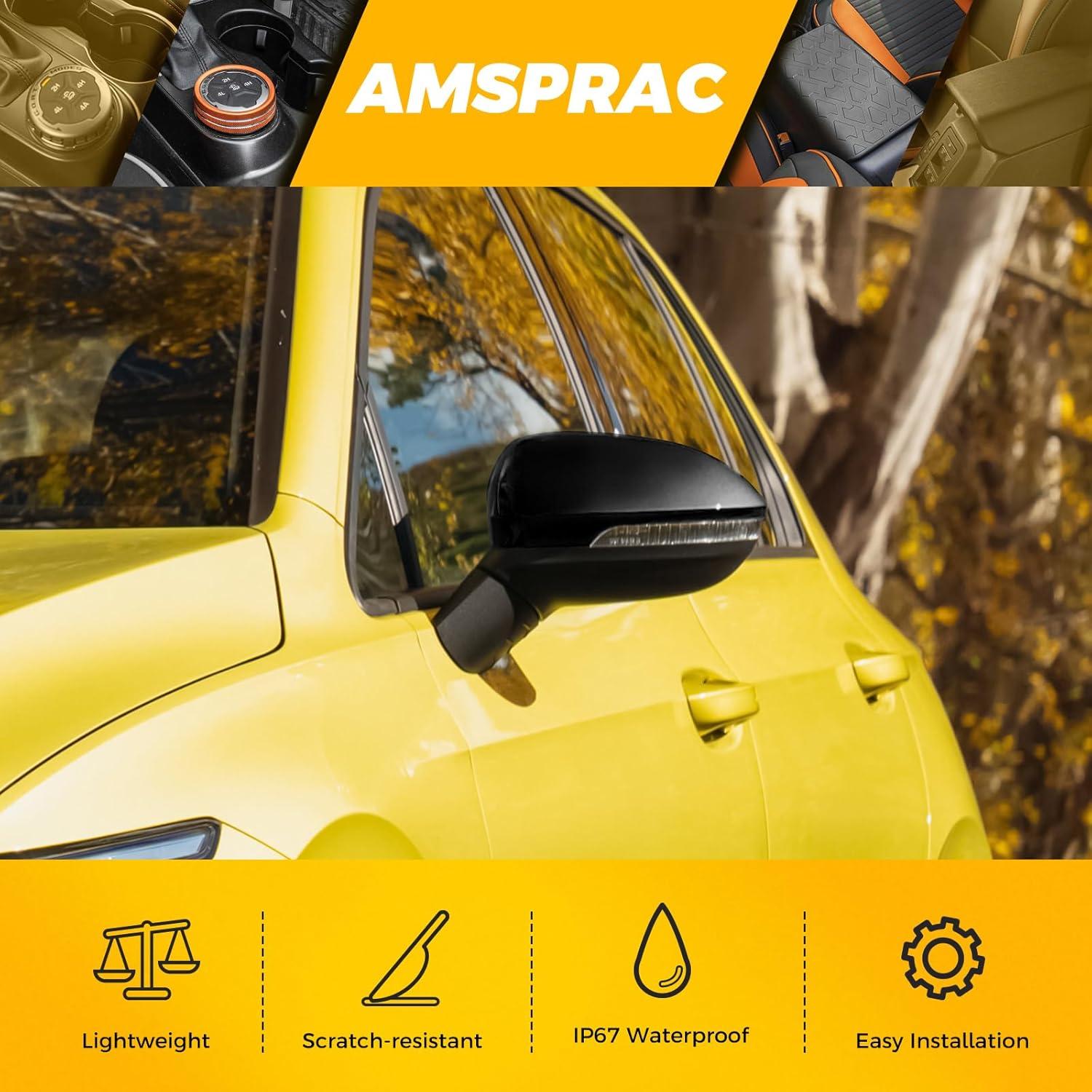 imageDoor Side Rearview Mirror Covers Caps with With Blind Spot Assist HoleExterior Mirror Covers ShieldSide Mirror Caps compatible with VW Golf 8 MK8 RLine GTI 20202023Glossy Black2PCSGlossy Black