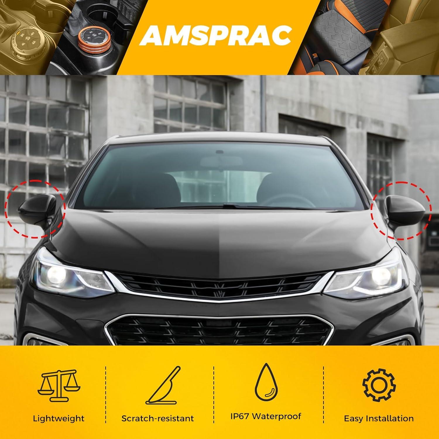 imageDoor Side Rearview Mirror Covers CapsExterior Mirror CoversSide Mirror Caps compatible with for Chevrolet Cruze 20172019Glossy BlackRight Side1PCSGlossy Black