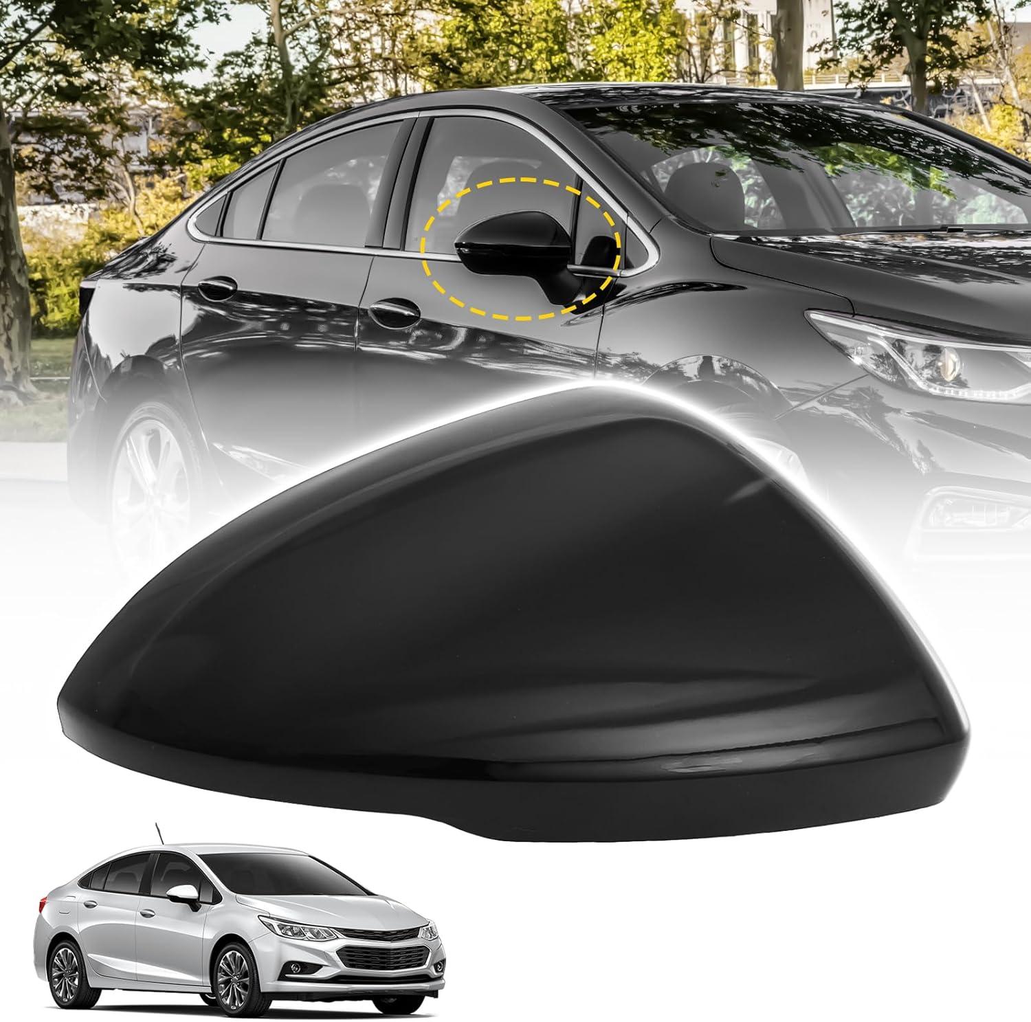 imageDoor Side Rearview Mirror Covers CapsExterior Mirror CoversSide Mirror Caps compatible with for Chevrolet Cruze 20172019Glossy BlackRight Side1PCSGlossy Black