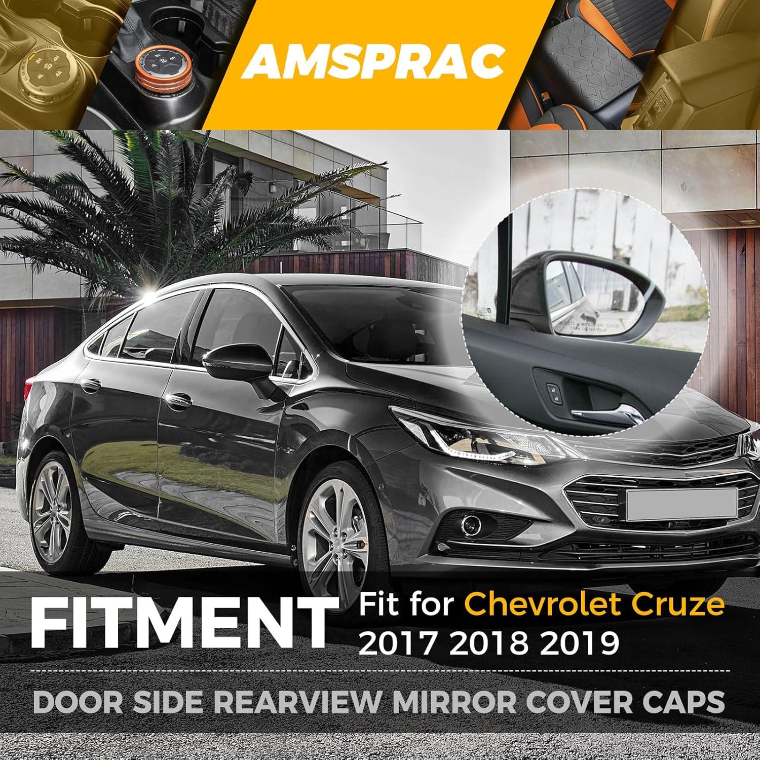 imageDoor Side Rearview Mirror Covers CapsExterior Mirror CoversSide Mirror Caps compatible with for Chevrolet Cruze 20172019Glossy BlackRight Side1PCSGlossy Black