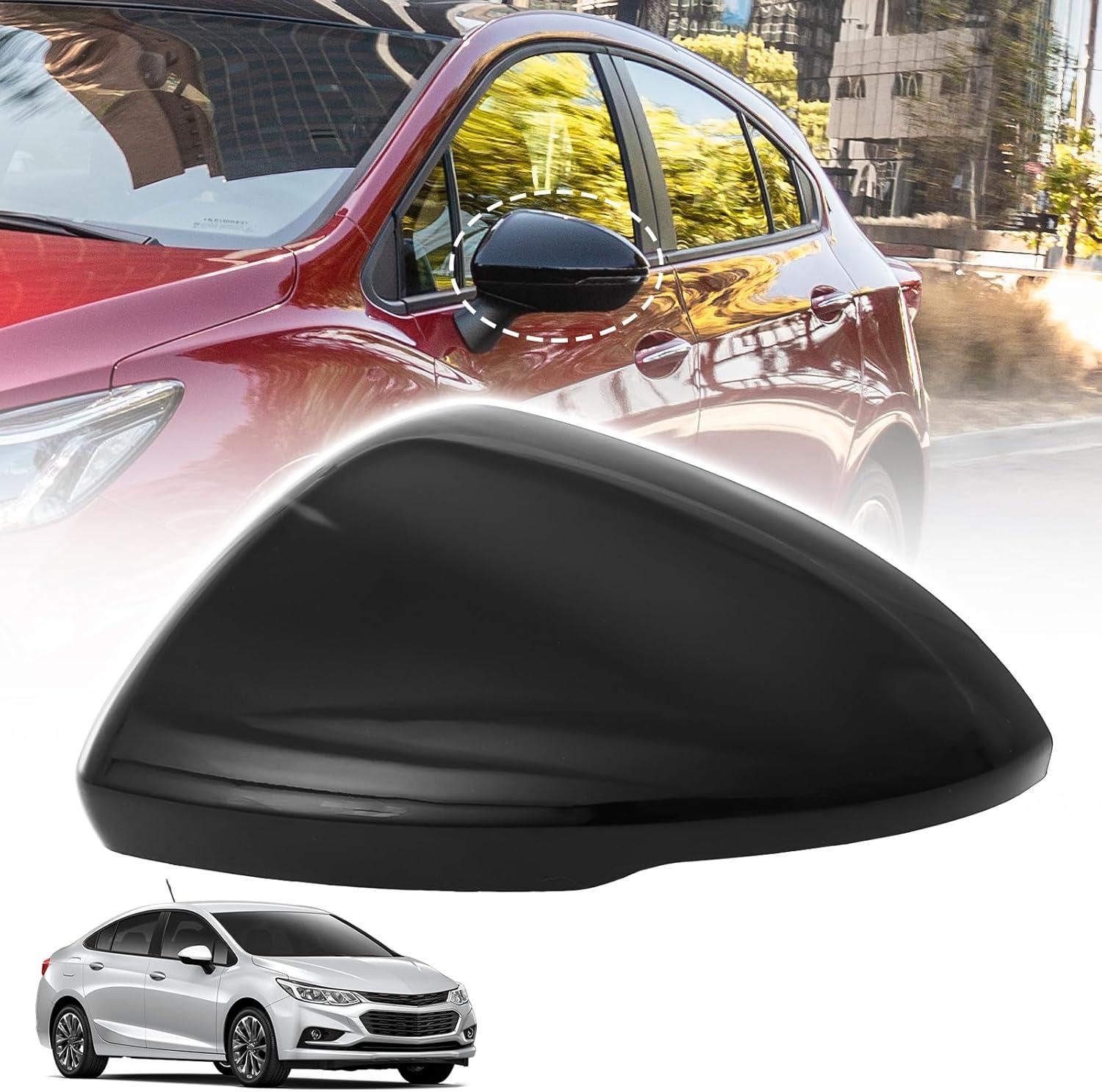 imageDoor Side Rearview Mirror Covers CapsExterior Mirror CoversSide Mirror Caps compatible with for Chevrolet Cruze 20172019Glossy BlackRight Side1PCSGlossy Black