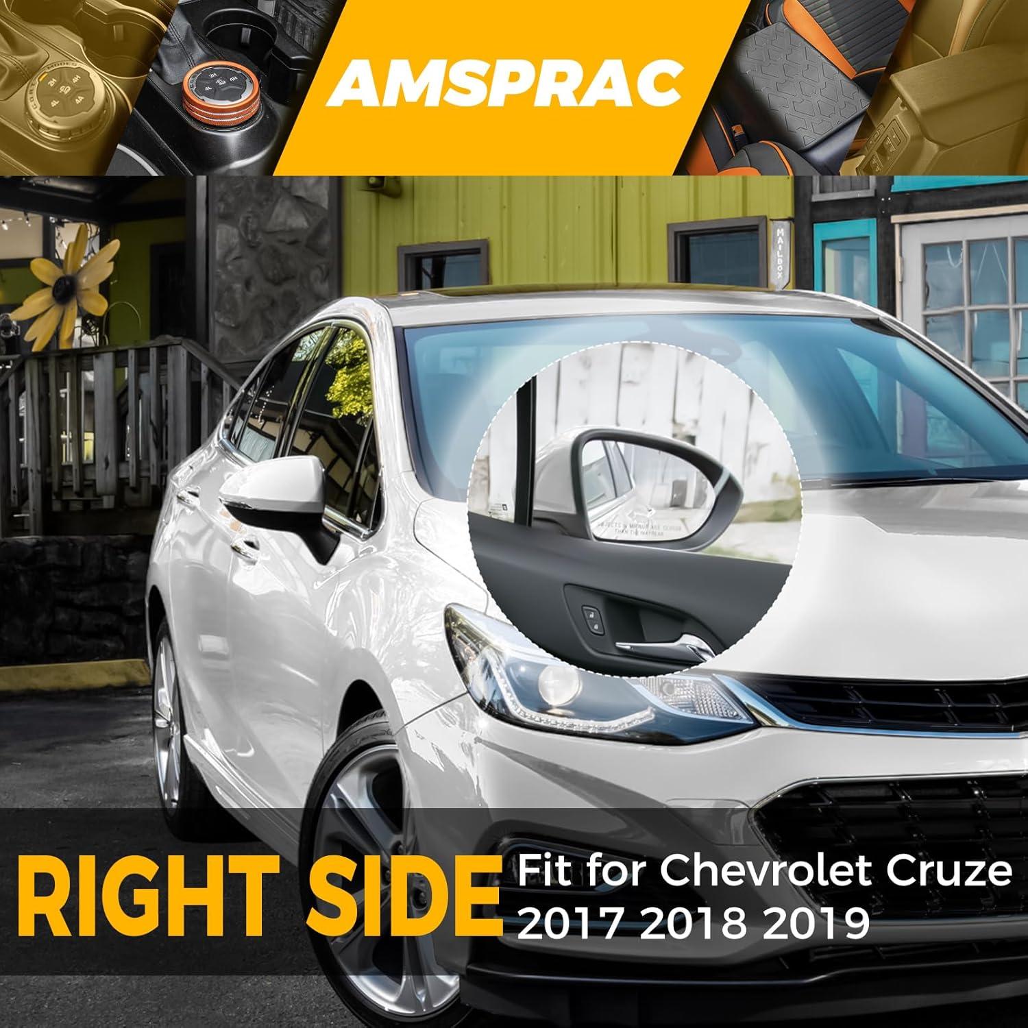 imageDoor Side Rearview Mirror Covers CapsExterior Mirror CoversSide Mirror Caps compatible with for Chevrolet Cruze 20172019Glossy BlackRight Side1PCSWhite