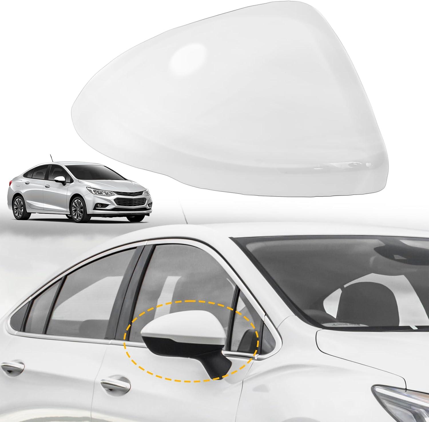 imageDoor Side Rearview Mirror Covers CapsExterior Mirror CoversSide Mirror Caps compatible with for Chevrolet Cruze 20172019Glossy BlackRight Side1PCSWhite