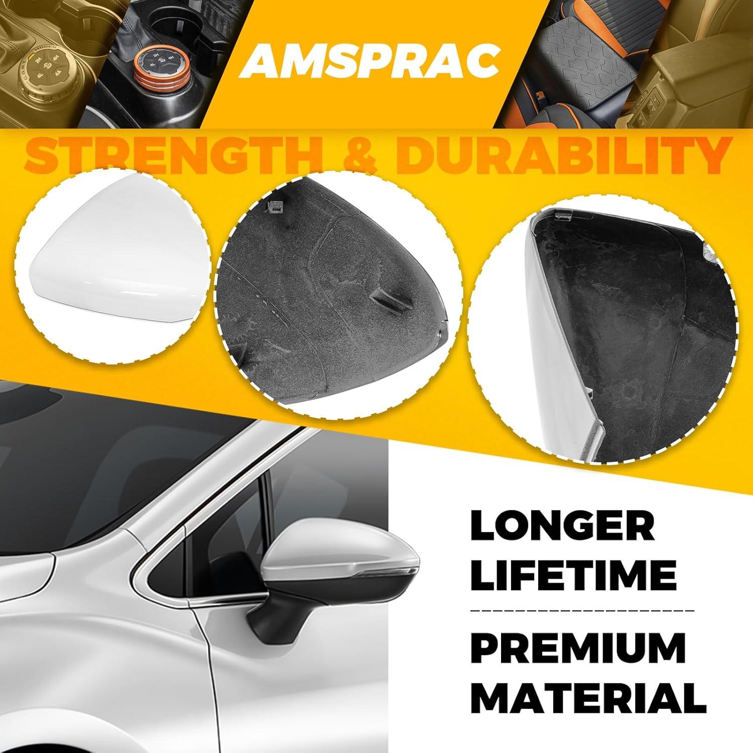 imageDoor Side Rearview Mirror Covers CapsExterior Mirror CoversSide Mirror Caps compatible with for Chevrolet Cruze 20172019Glossy BlackRight Side1PCSWhite