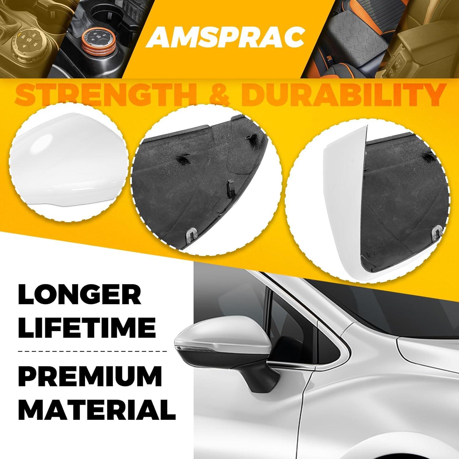 imageDoor Side Rearview Mirror Covers CapsExterior Mirror CoversSide Mirror Caps compatible with for Chevrolet Cruze 20172019Glossy BlackRight Side1PCSWhite