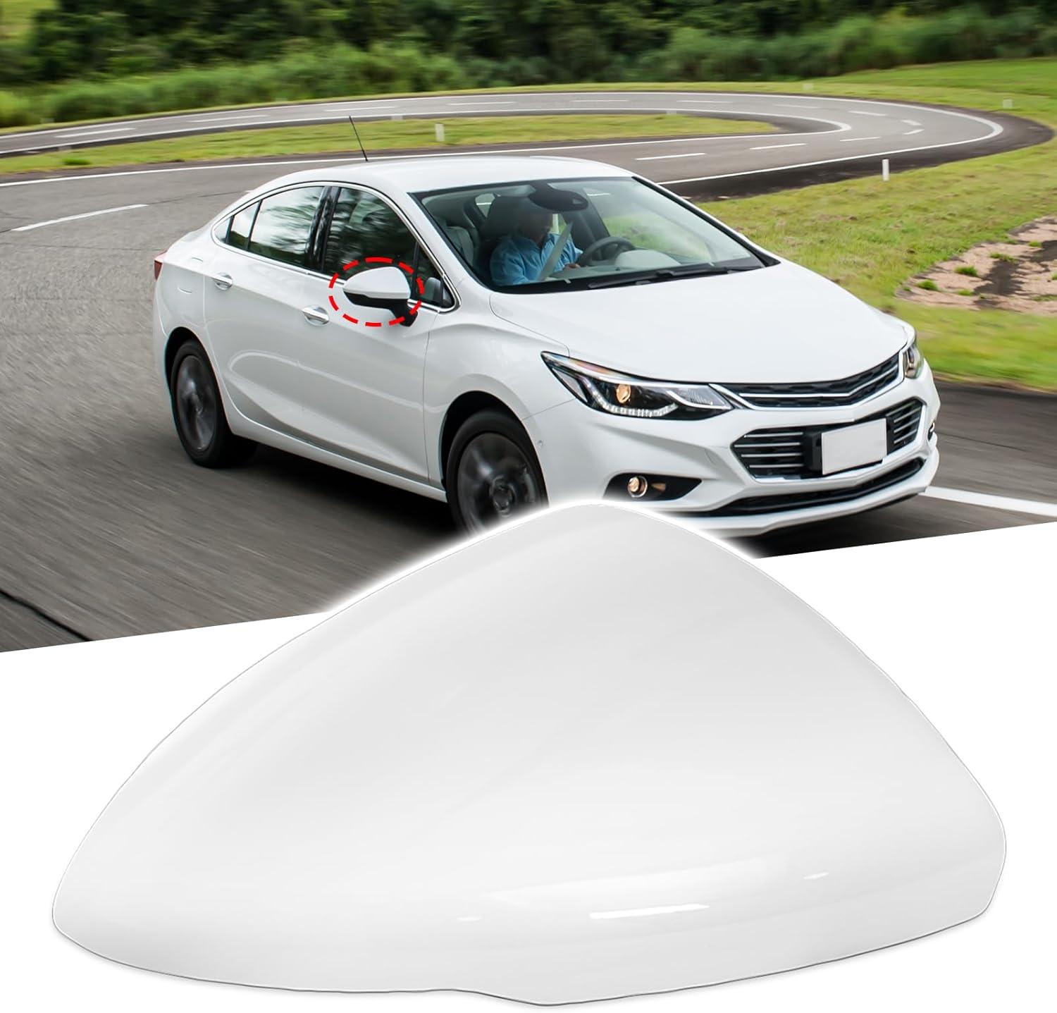 imageDoor Side Rearview Mirror Covers CapsExterior Mirror CoversSide Mirror Caps compatible with for Chevrolet Cruze 20172019Glossy BlackRight Side1PCSWhite