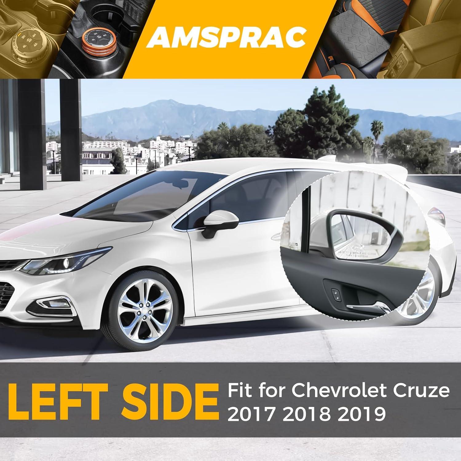 imageDoor Side Rearview Mirror Covers CapsExterior Mirror CoversSide Mirror Caps compatible with for Chevrolet Cruze 20172019Glossy BlackRight Side1PCSWhite