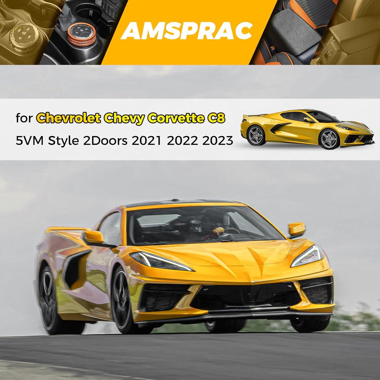 imageExtension Side Skirts fit for Chevrolet Chevy Corvette C8 5VM Style 2Doors 2021 2022 2023Side Skirt Rocker PanelGlossy BlackLeft Right Lower Side Line ProtectorABSPair 2PCS