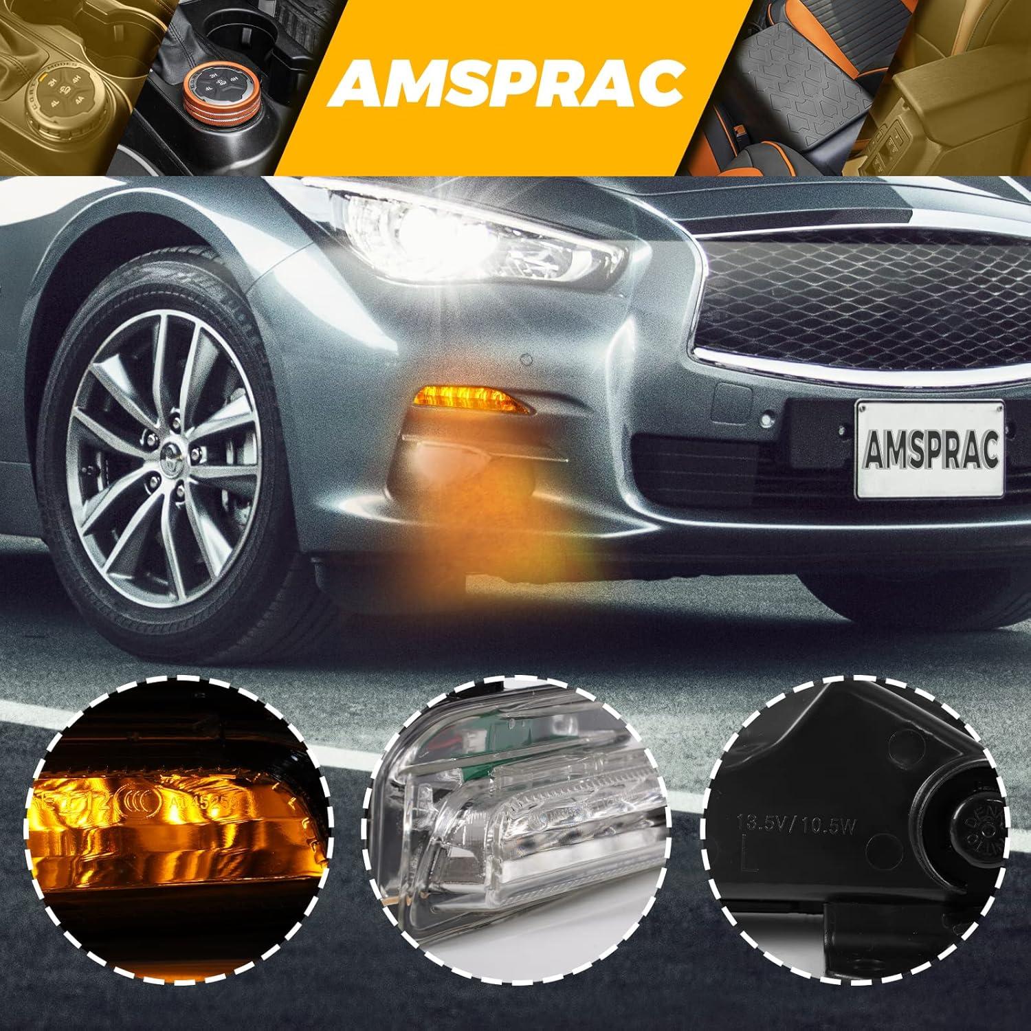 imageFog Light CoversFront Bumper Fog Lamps Bezel Cover TrimFog Light Covers Replacement compatible with Infiniti Q50 Sport Q50S 2014 2015 2016 2017IN1038106 IN1039106622574GA1A 622564GA1AClear Lens Fog Lights for 20142020 Flashing