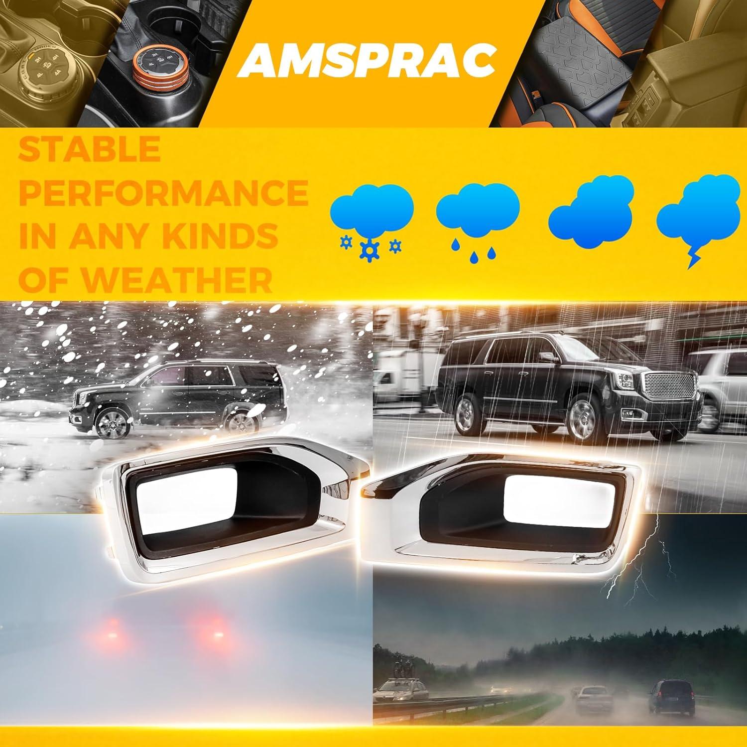 imageFog Light CoversFront Bumper Fog Lamps Bezel Cover TrimFog Light Covers Replacement fit for GMC YukonYukon XL2015 2016 2017 2018 2019 2020Chrome GM1038187 2293642622936427 GM1039187A Pair LeftRight