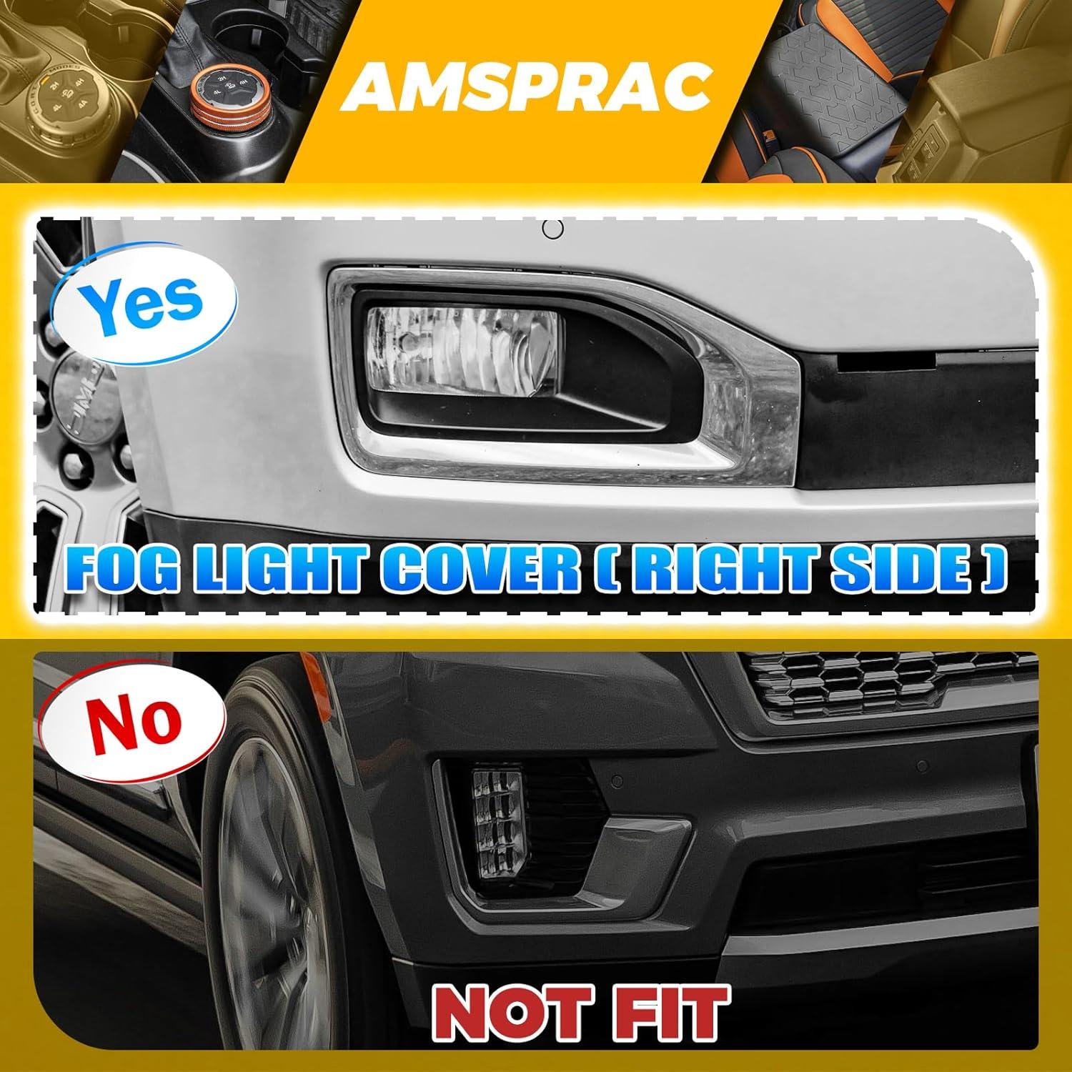 imageFog Light CoversFront Bumper Fog Lamps Bezel Cover TrimFog Light Covers Replacement fit for GMC YukonYukon XL2015 2016 2017 2018 2019 2020Chrome GM1038187 2293642622936427 GM1039187Right Side