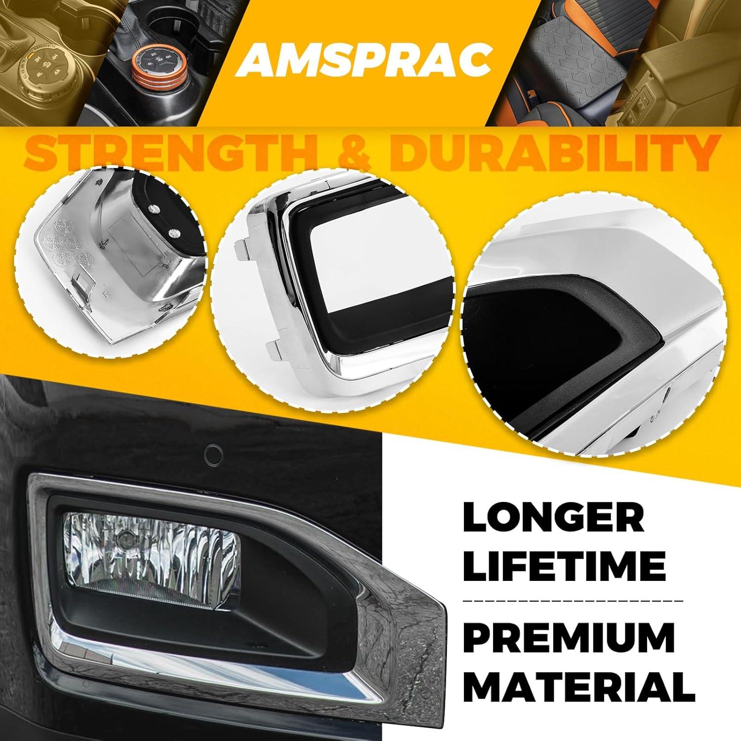 imageFog Light CoversFront Bumper Fog Lamps Bezel Cover TrimFog Light Covers Replacement fit for GMC YukonYukon XL2015 2016 2017 2018 2019 2020Chrome GM1038187 2293642622936427 GM1039187Right Side