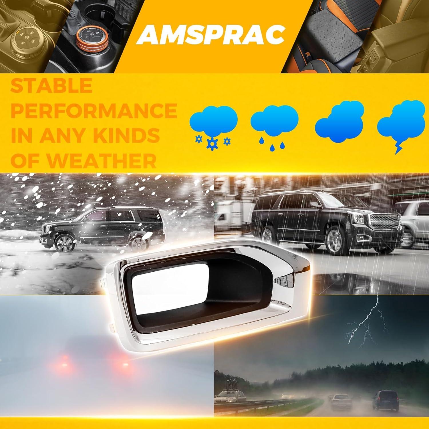 imageFog Light CoversFront Bumper Fog Lamps Bezel Cover TrimFog Light Covers Replacement fit for GMC YukonYukon XL2015 2016 2017 2018 2019 2020Chrome GM1038187 2293642622936427 GM1039187Right Side