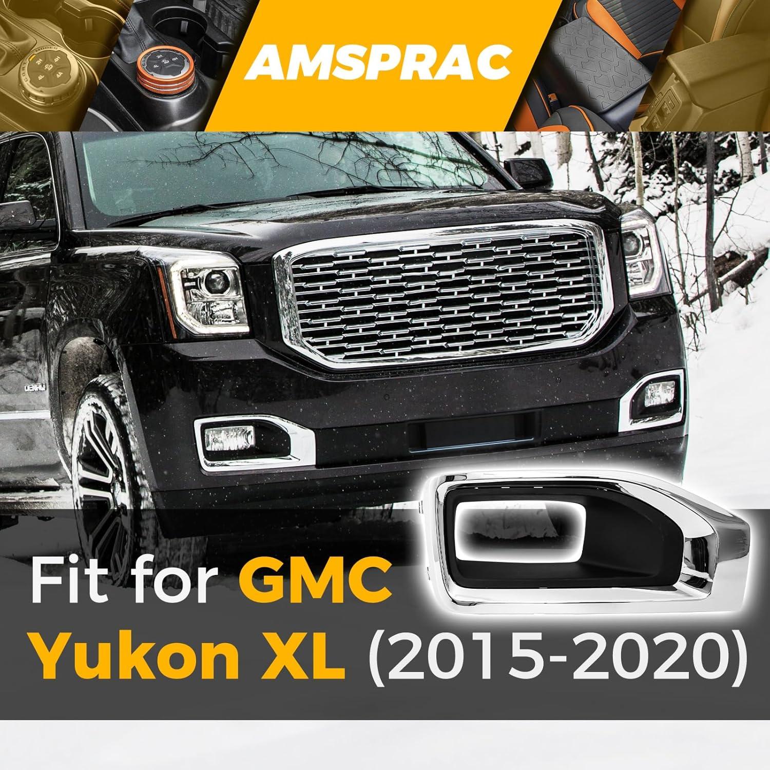 imageFog Light CoversFront Bumper Fog Lamps Bezel Cover TrimFog Light Covers Replacement fit for GMC YukonYukon XL2015 2016 2017 2018 2019 2020Chrome GM1038187 2293642622936427 GM1039187Right Side