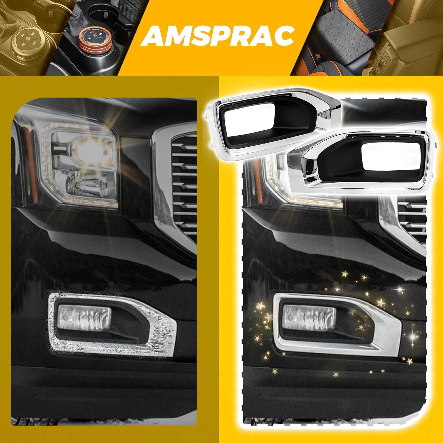 imageFog Light CoversFront Bumper Fog Lamps Bezel Cover TrimFog Light Covers Replacement fit for GMC YukonYukon XL2015 2016 2017 2018 2019 2020Chrome GM1038187 2293642622936427 GM1039187A Pair LeftRight