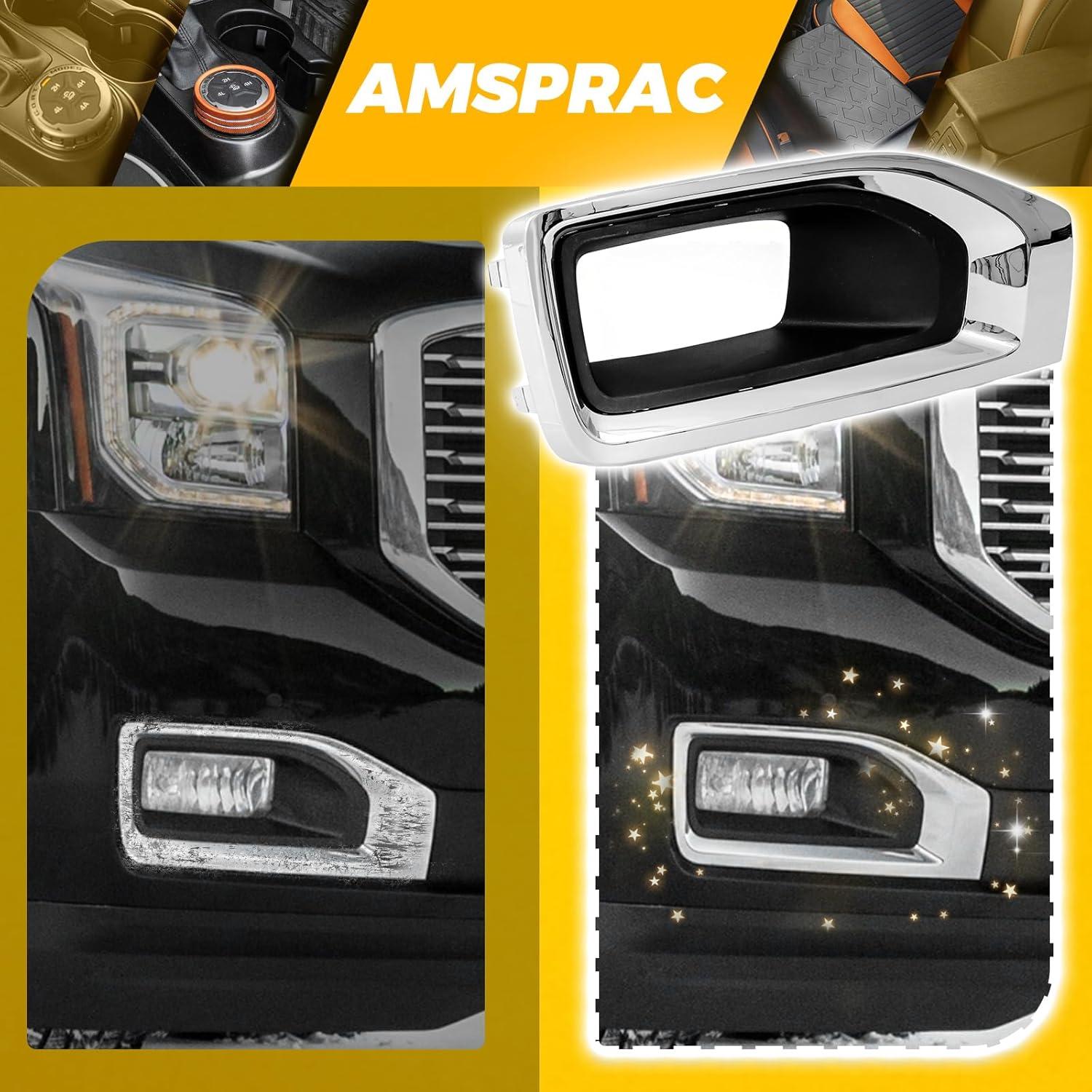 imageFog Light CoversFront Bumper Fog Lamps Bezel Cover TrimFog Light Covers Replacement fit for GMC YukonYukon XL2015 2016 2017 2018 2019 2020Chrome GM1038187 2293642622936427 GM1039187Right Side