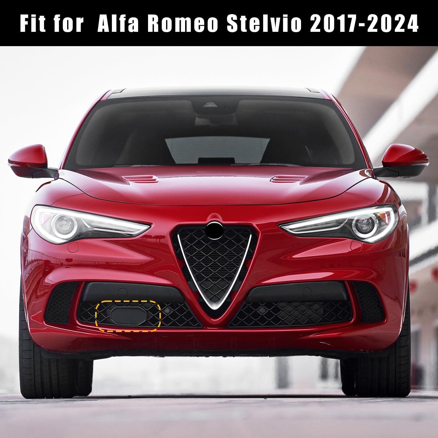 imageFront ACC Bumper Sensor Cover fit for Alfa Romeo Stelvio 20172024 Not for QuadrifoglioFront Grille ACC Forward Radar Cover Cap156126159 156114929Glossy Black1PCSFit for Alfa Romeo Stelvio 20172024