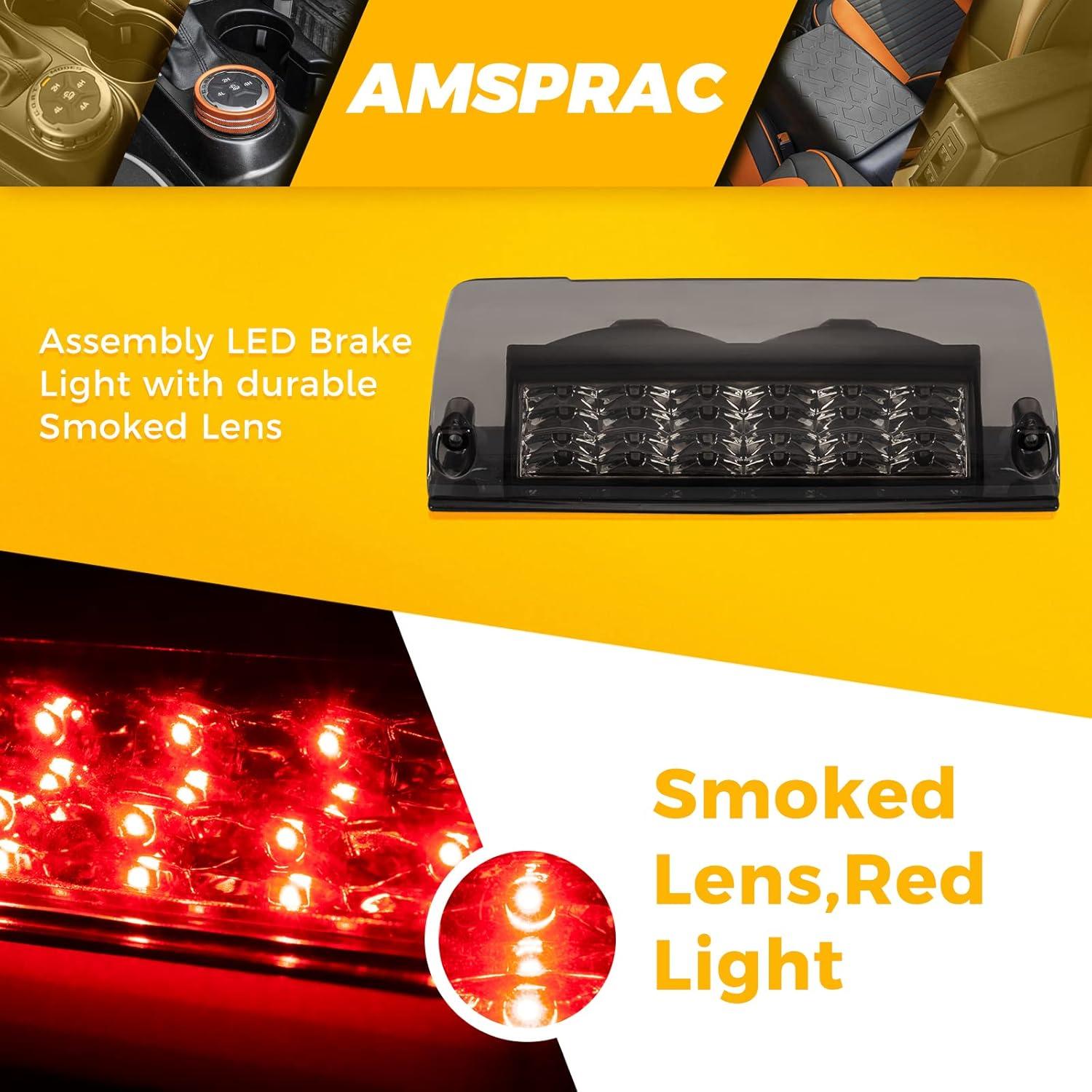 imageHigh Rise Spoiler Brake LightLED Third Brake LightRear Center High Mount Stop Light3rd Stop Lamp Spoiler Assembly fit for Pontiac Firebird Am WS6 1996200219179355Smoked LensSmoked Lens
