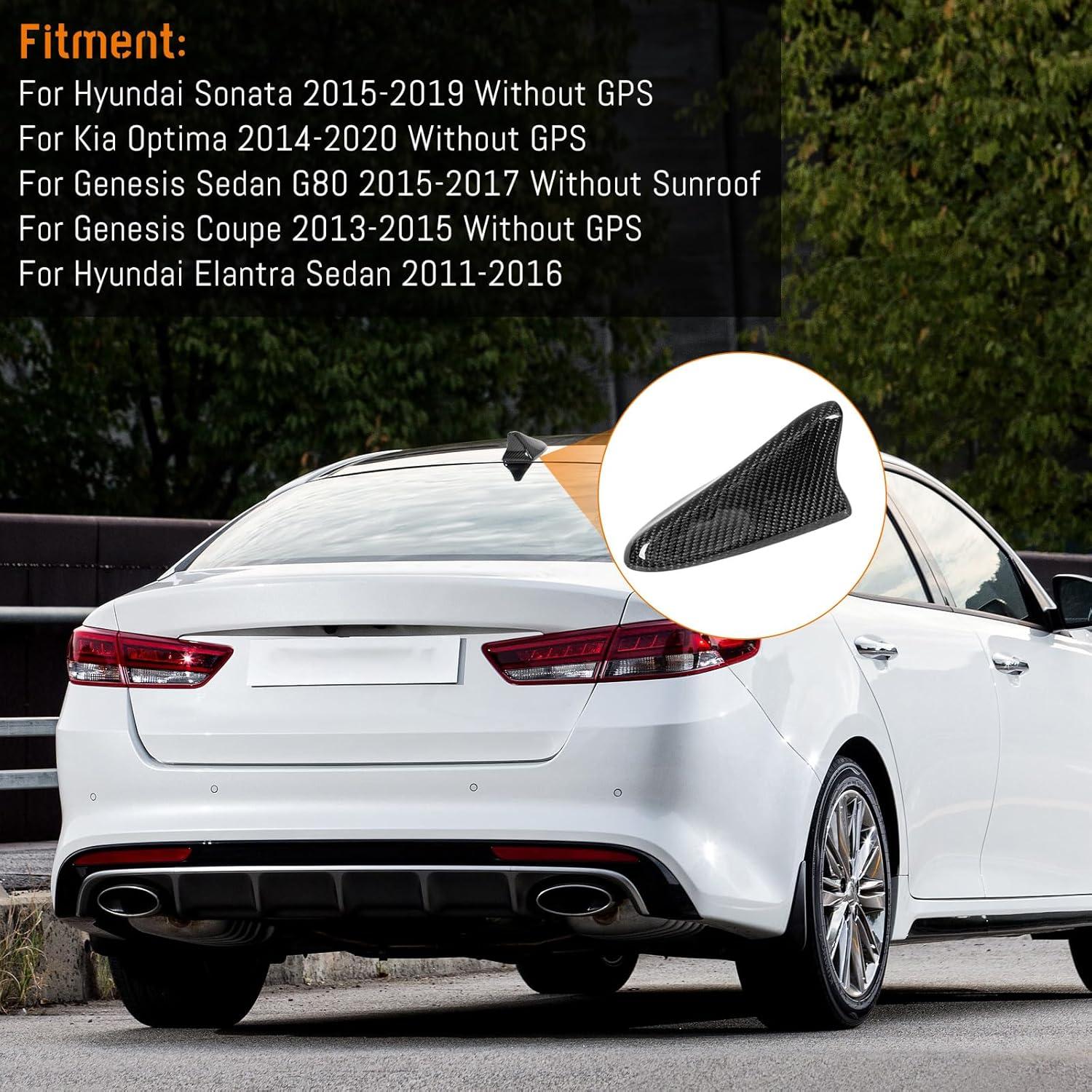 imageReal Carbon Fiber Shark Fin Antenna CoverCar Roof Antenna Caps fit for Kia Optima 20142020Sonata 20152019Genesis Sedan G80 20152017Genesis Coupe 20132015Elantra Sedan 20112016