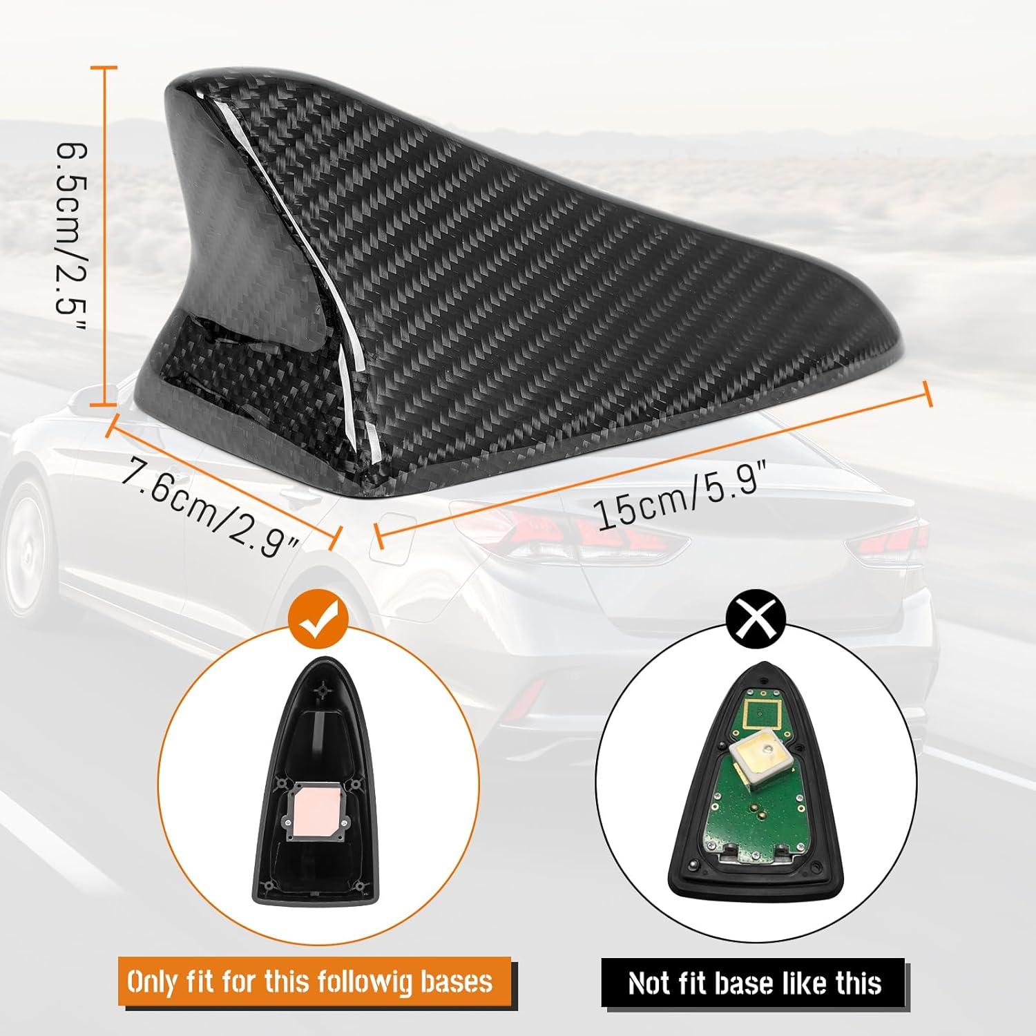 imageReal Carbon Fiber Shark Fin Antenna CoverCar Roof Antenna Caps fit for Kia Optima 20142020Sonata 20152019Genesis Sedan G80 20152017Genesis Coupe 20132015Elantra Sedan 20112016