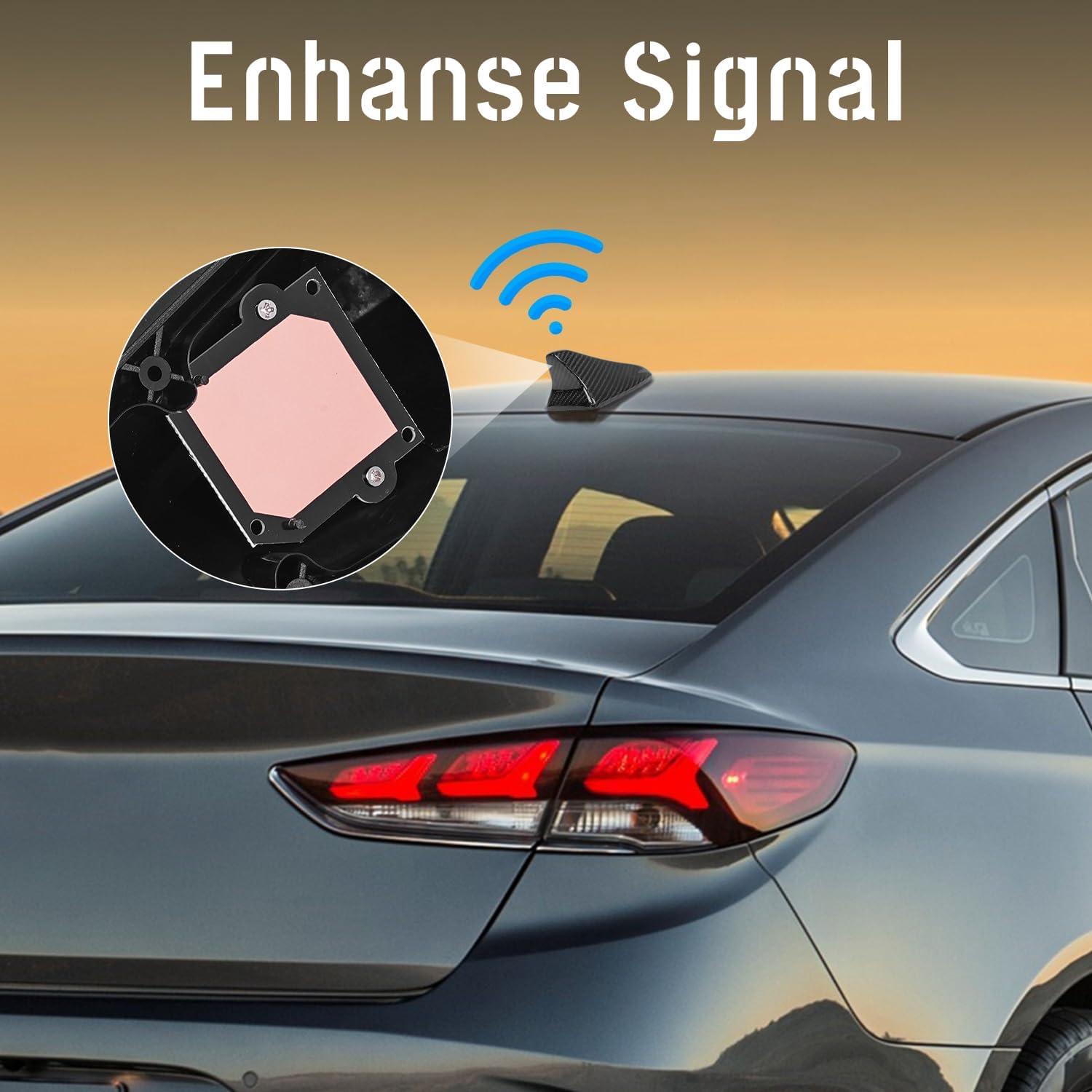 imageReal Carbon Fiber Shark Fin Antenna CoverCar Roof Antenna Caps fit for Kia Optima 20142020Sonata 20152019Genesis Sedan G80 20152017Genesis Coupe 20132015Elantra Sedan 20112016