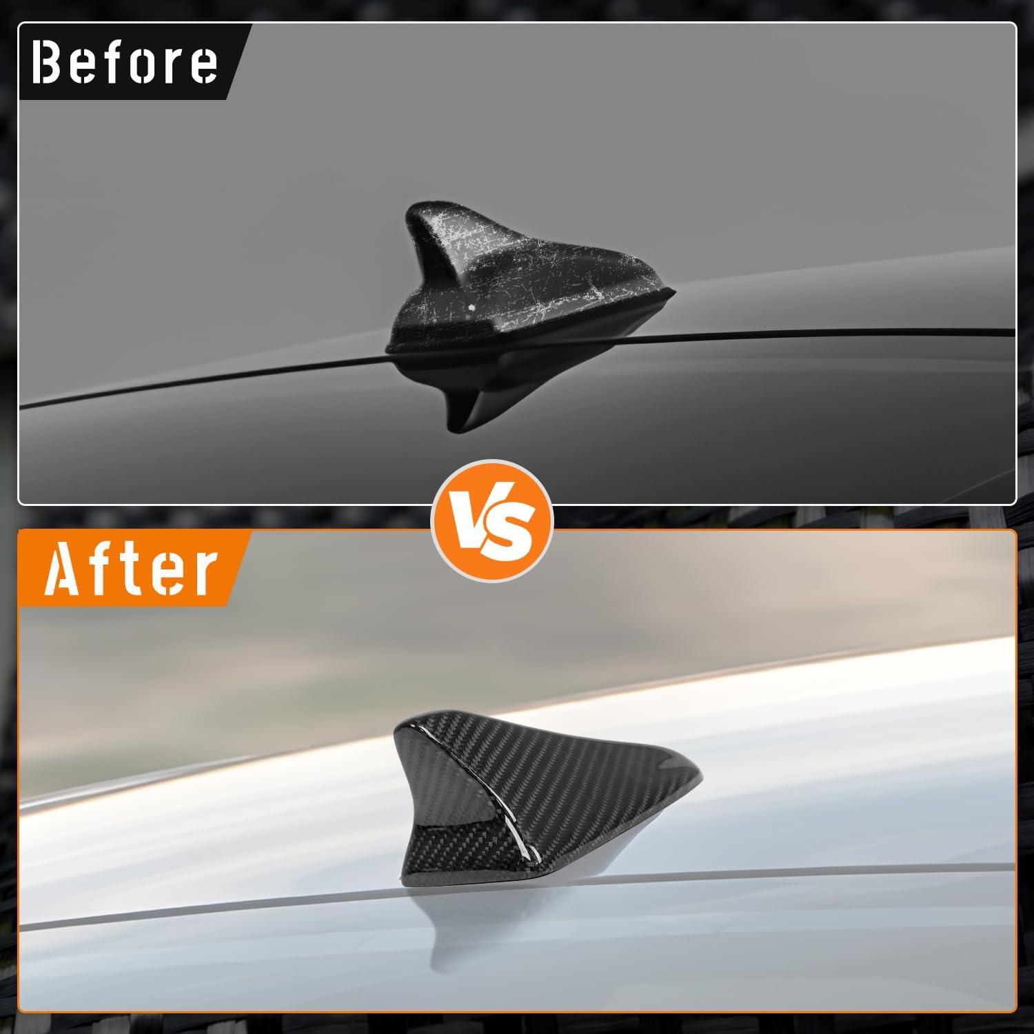 imageReal Carbon Fiber Shark Fin Antenna CoverCar Roof Antenna Caps fit for Kia Optima 20142020Sonata 20152019Genesis Sedan G80 20152017Genesis Coupe 20132015Elantra Sedan 20112016