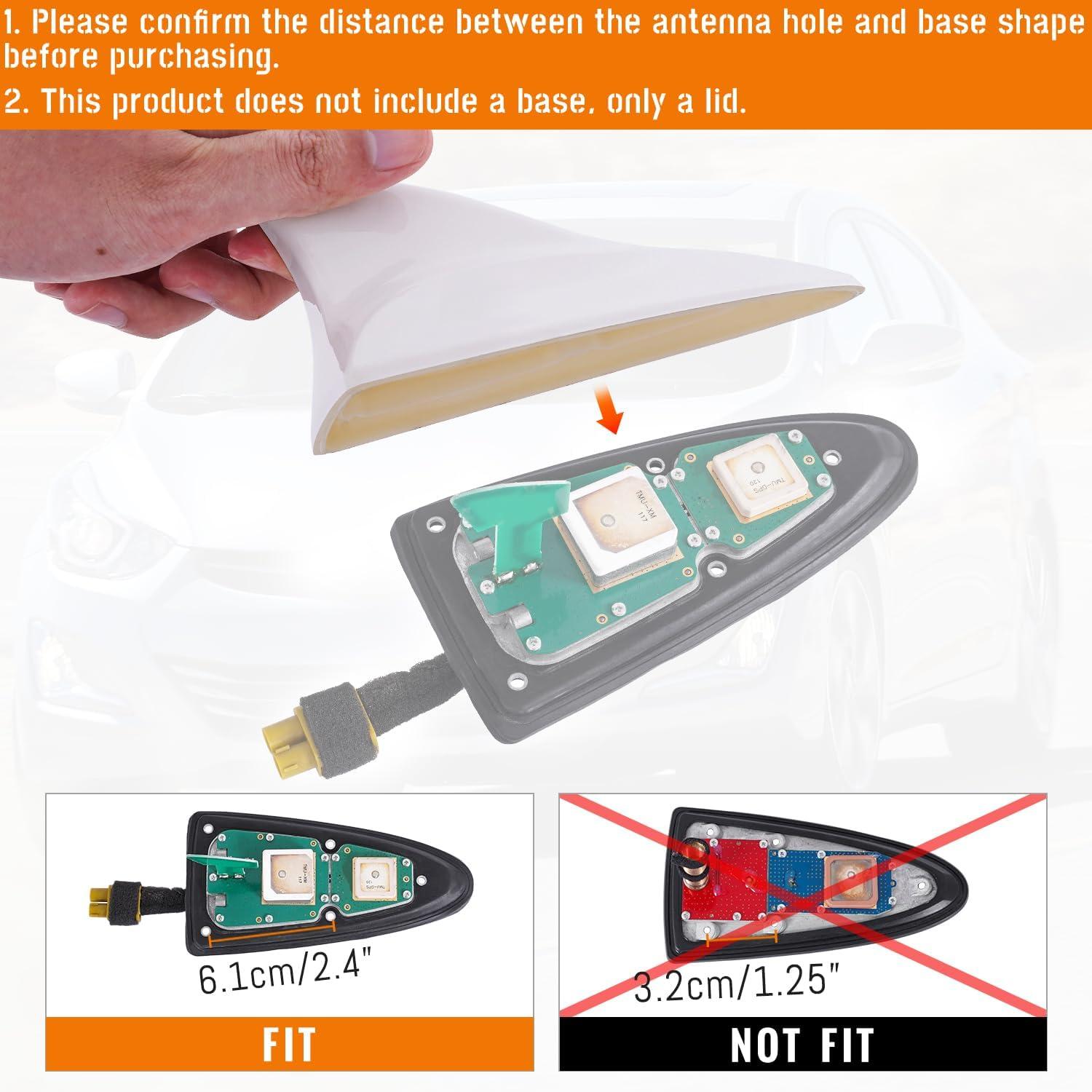 imageShark Fin Antenna Cover Compatible with for Elantra Sedan MD 20112016for Hyundai Sonata Sedan YF 20092014 wGPSfor Genesis Sedan BH 2008201396210962103Q800962103X100NKA Glossy BlackWhite