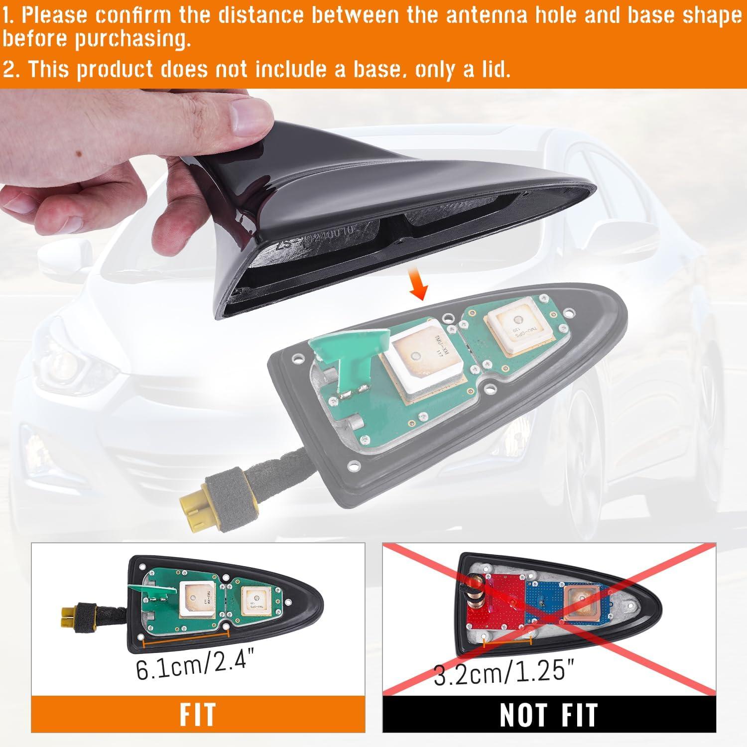 imageShark Fin Antenna Cover Compatible with for Elantra Sedan MD 20112016for Hyundai Sonata Sedan YF 20092014 wGPSfor Genesis Sedan BH 2008201396210962103Q800962103X100NKA Glossy BlackGlossy Black