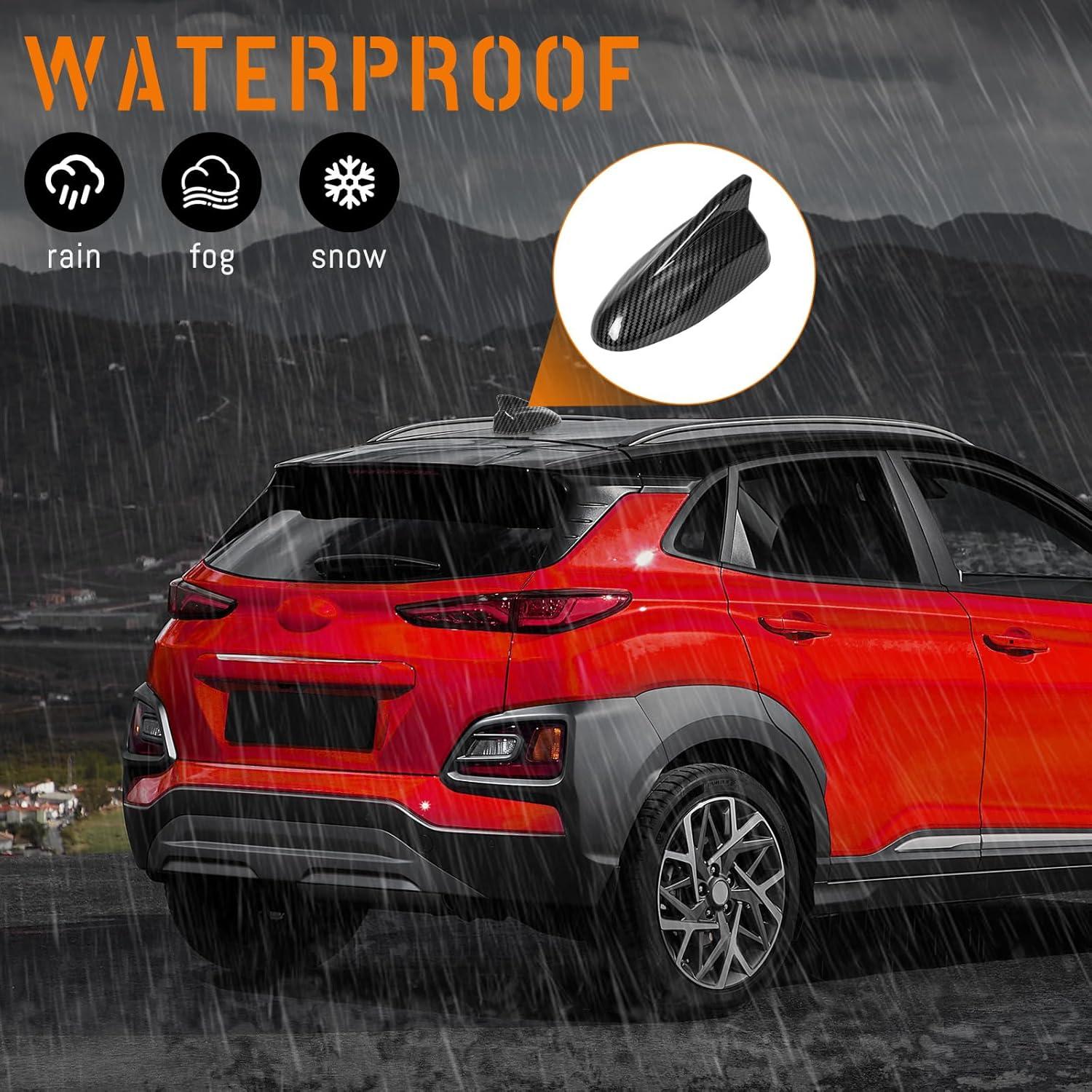 imageShark Fin Antenna CoverCar Roof Antenna Caps Compatible with Hyundai Kona 2018 2019 2020 2021 2022 202396210J9300Roof Topper Cover ReplacementCarbon Fiber TextureWithout Chip