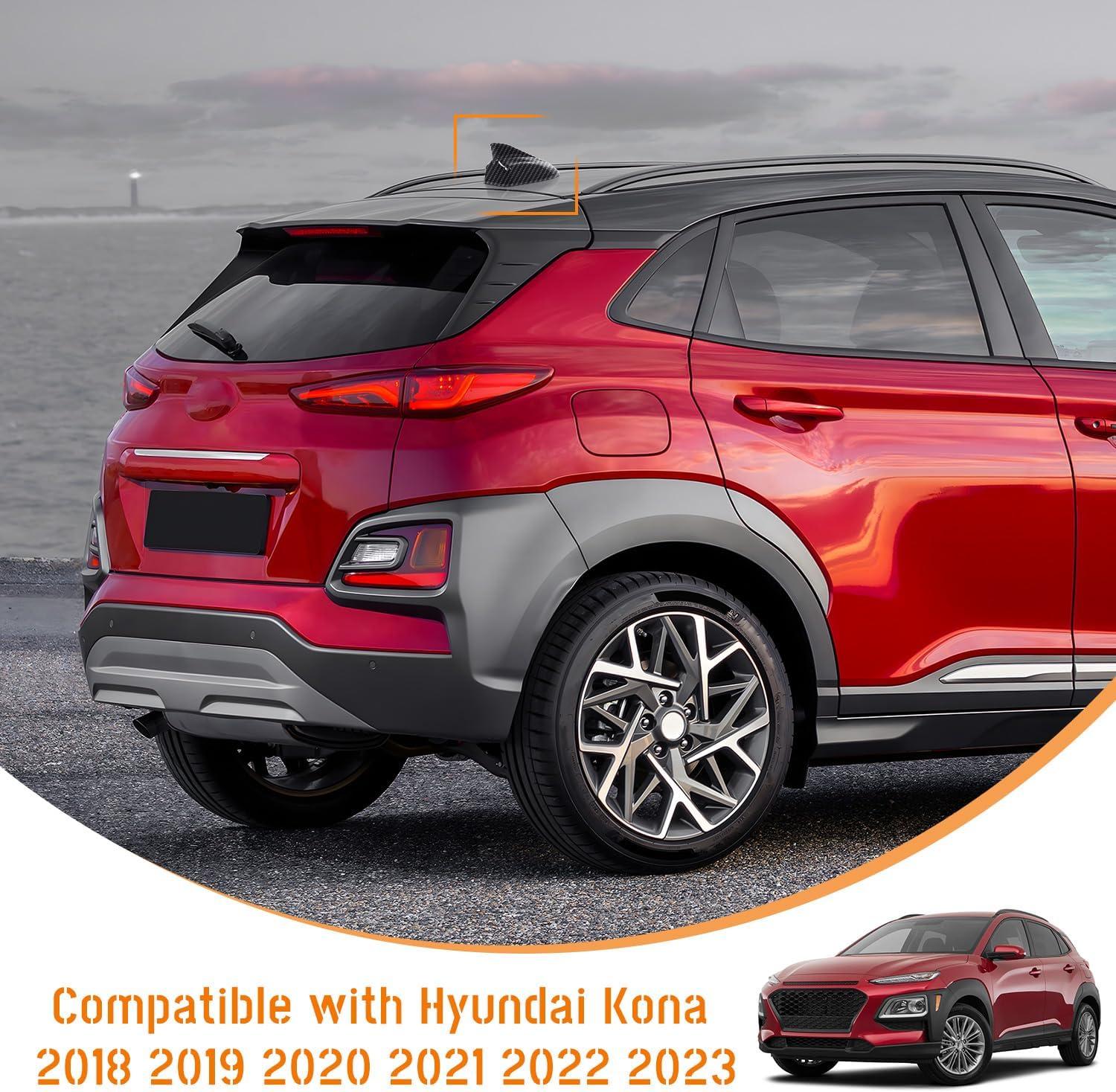 imageShark Fin Antenna CoverCar Roof Antenna Caps Compatible with Hyundai Kona 2018 2019 2020 2021 2022 202396210J9300Roof Topper Cover ReplacementCarbon Fiber TextureWithout Chip